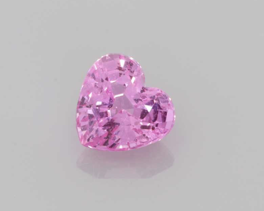 Gemstones are available in a variety of colours and shapes like this heart shaped pink sapphire