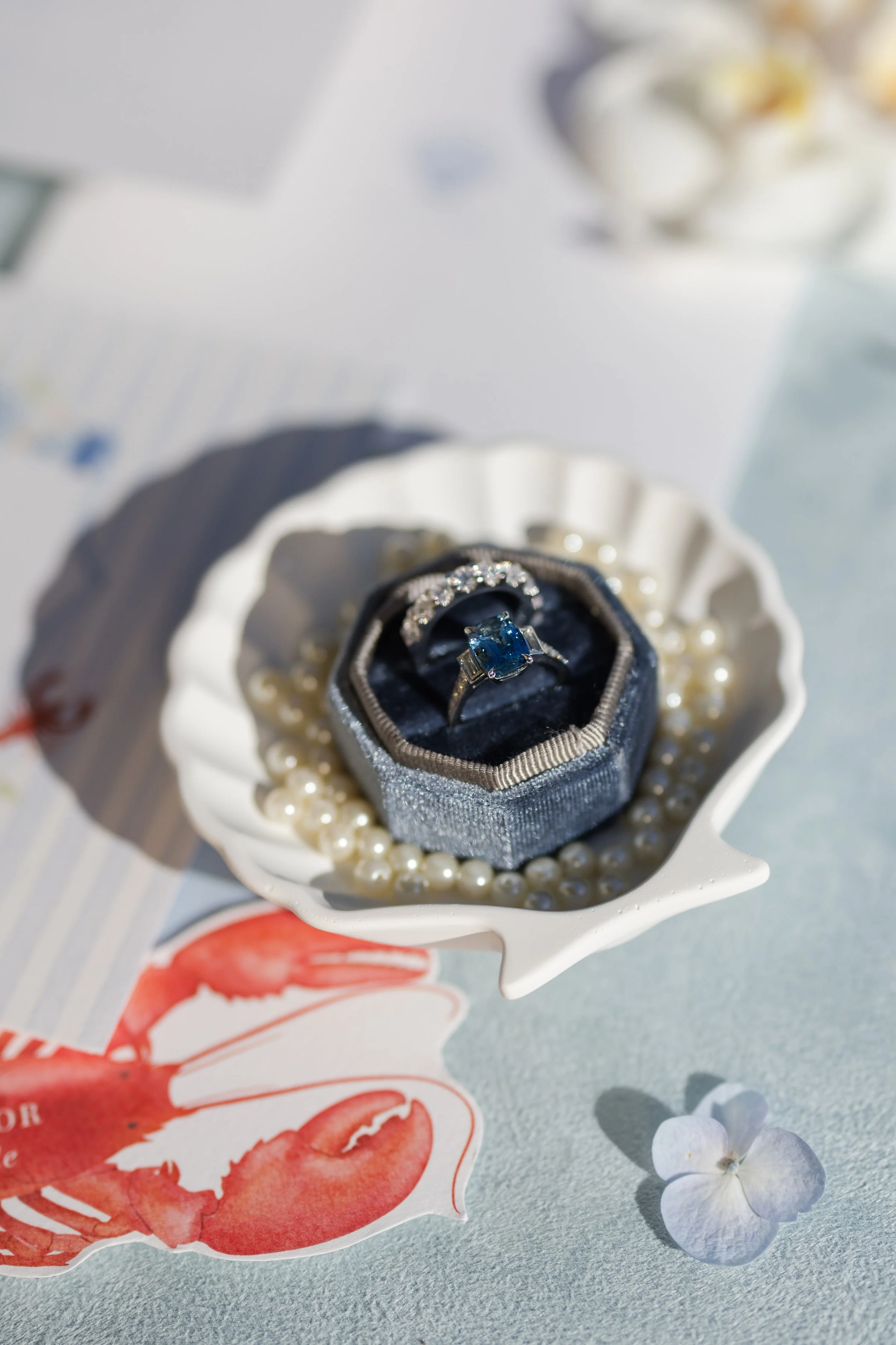 Something New, Something Blue, and Pearls for June: Diamond & Platinum Eternity Ring and Sapphire and Diamond Ring in Platinum £8,995.00