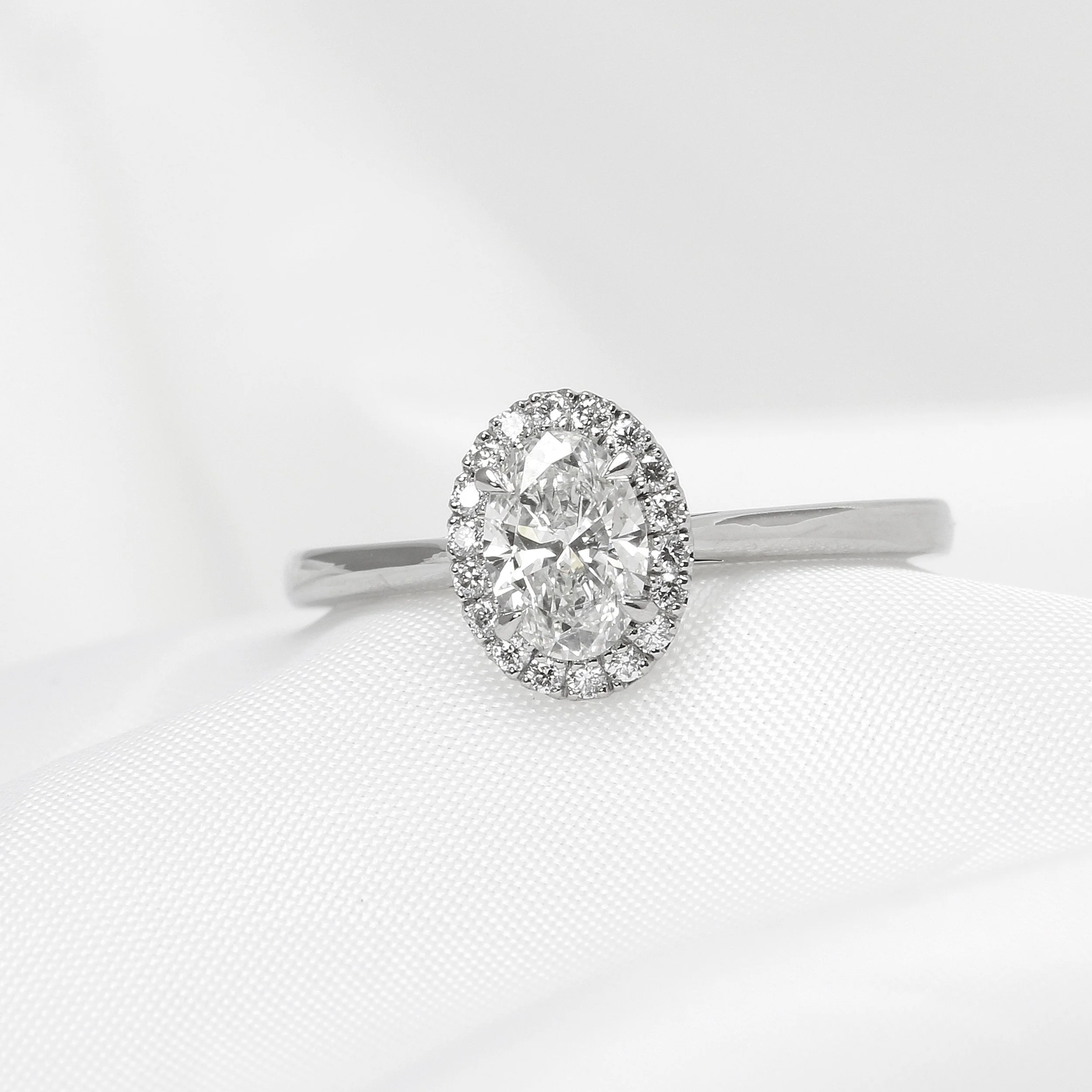  Oval Diamond Cluster Ring in Platinum £3,850.00 
