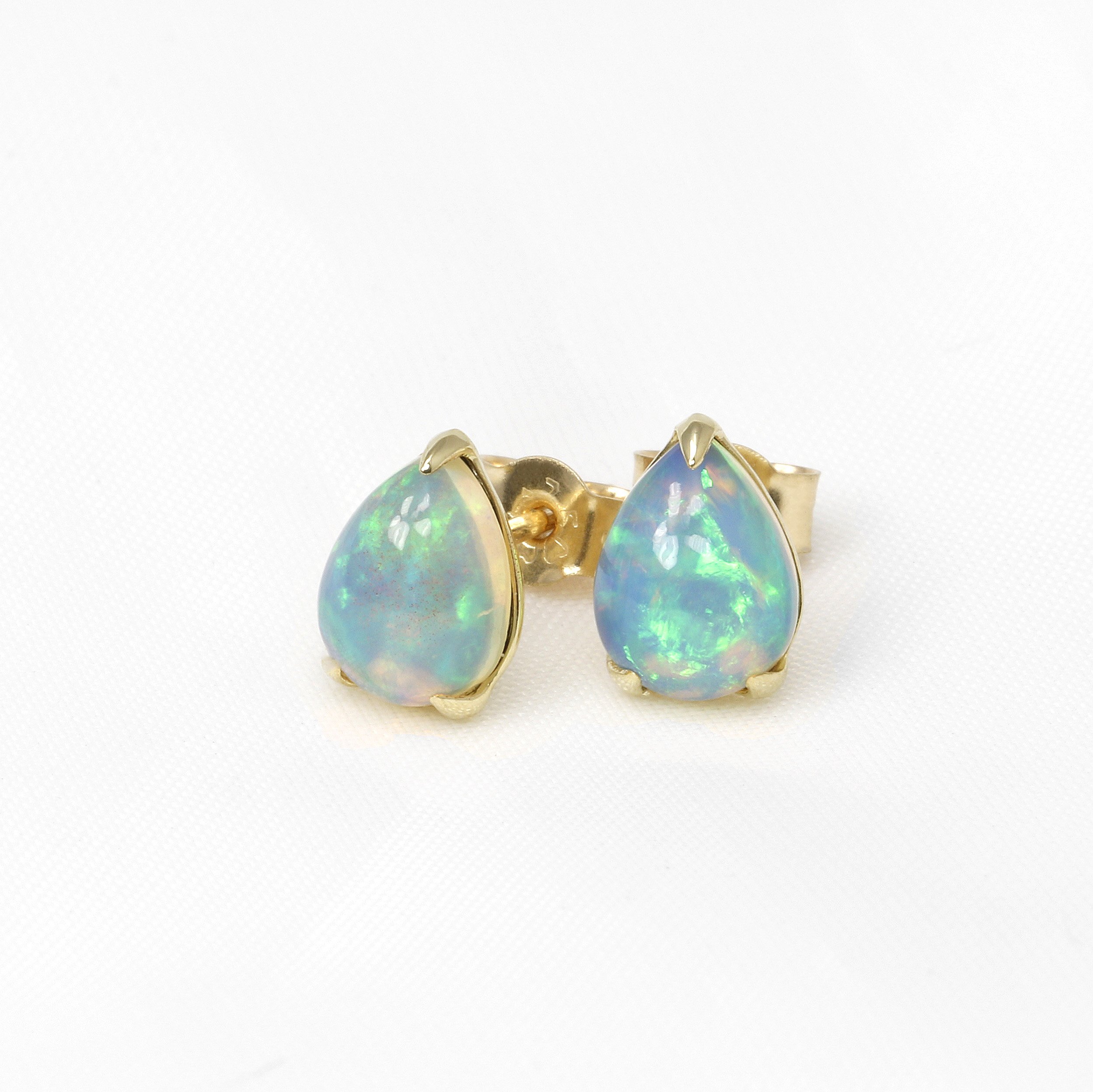 Pear Shape Opal Stud Earrings in 9ct Yellow Gold