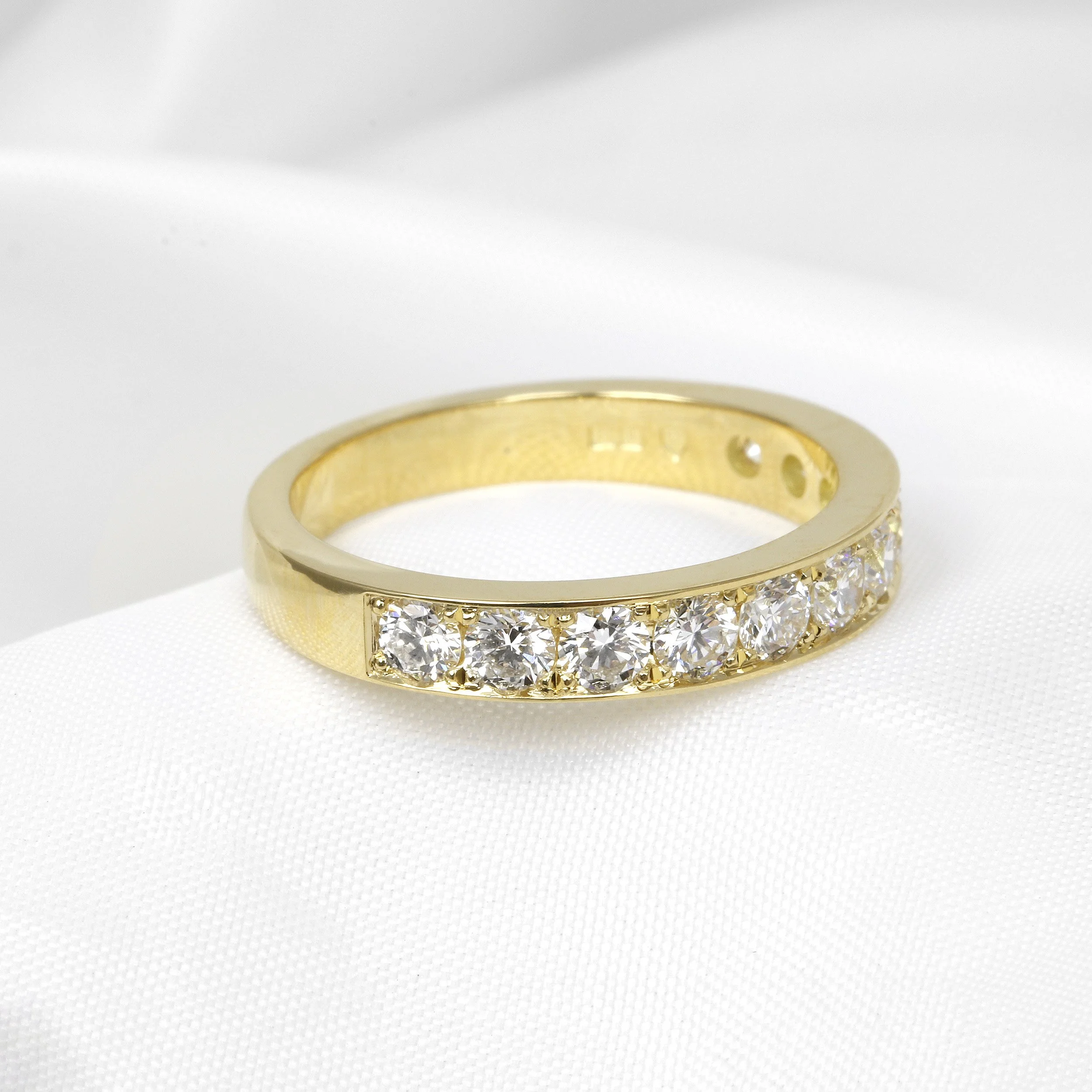 Diamond Grain Set Eternity Ring in 18ct Yellow Gold