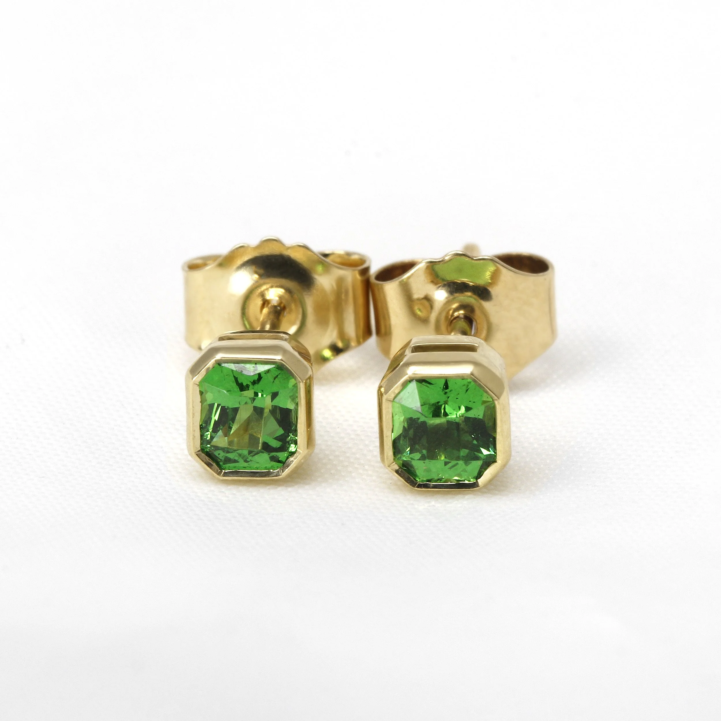 Tsavorite Garnet Stud Earrings in 9ct Yellow Gold