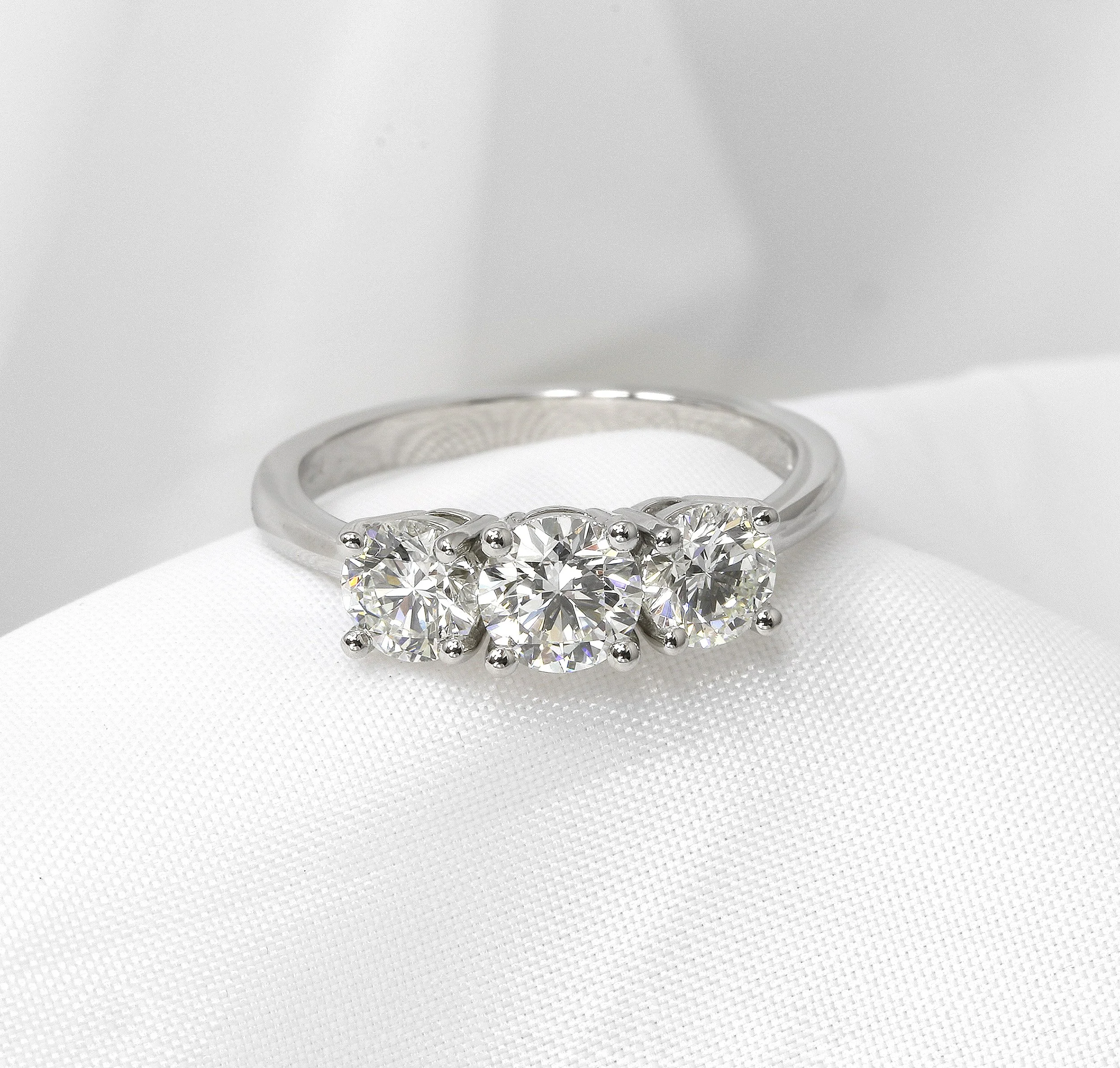 Diamond Three Stone Platinum Ring