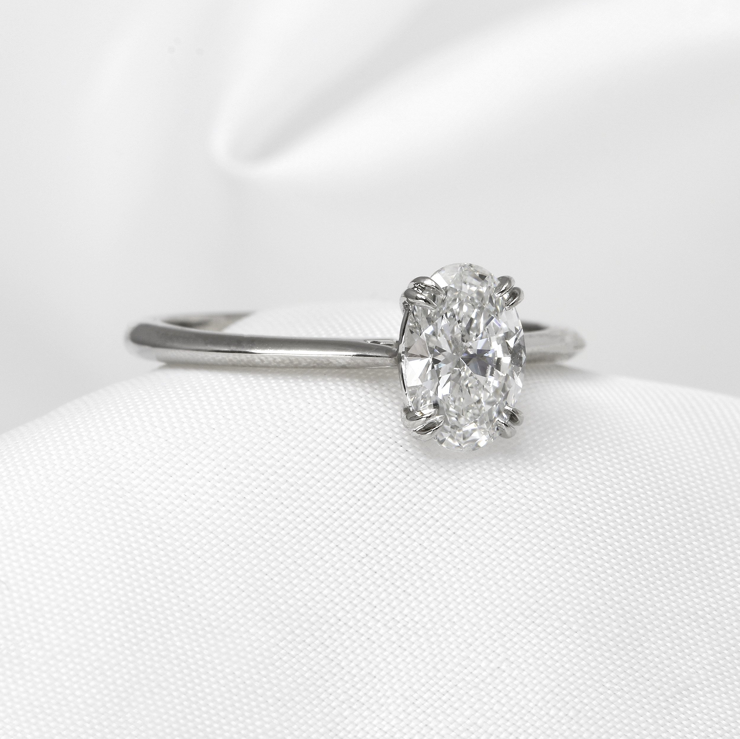 Laboratory Created Oval Diamond Ring in Platinum
