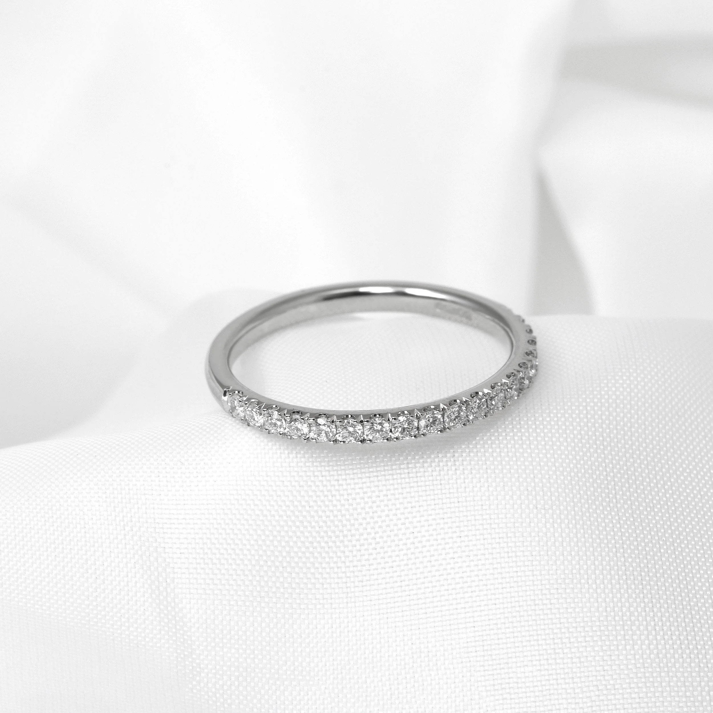 Cutaway Claw Set Diamond Eternity Ring in Platinum