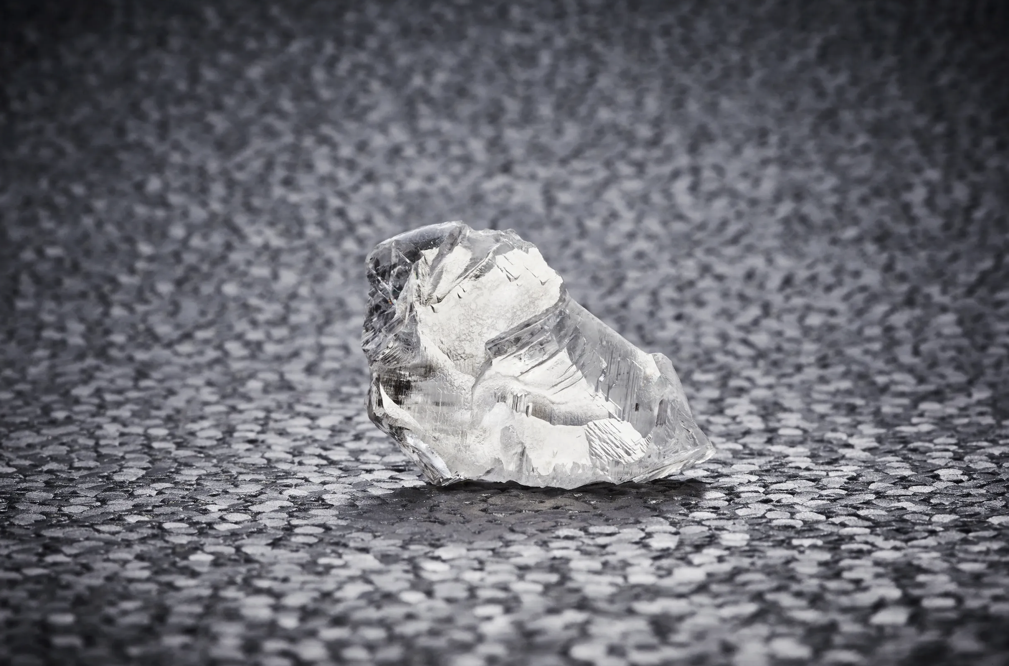   186 carat diamond rough mined from the Pigeon Pit at the Ekati mine, photo courtesy of Burgundy Diamond Mines   