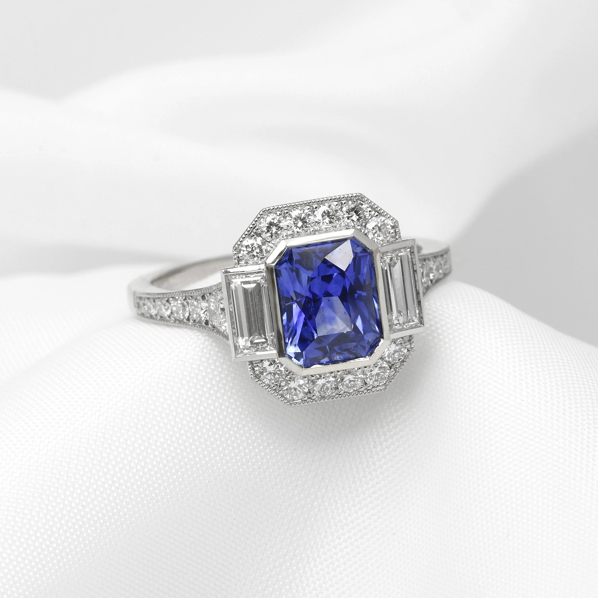  Timothy Roe Edwardian Style Sapphire and Diamond Cluster Ring £6,495.00 