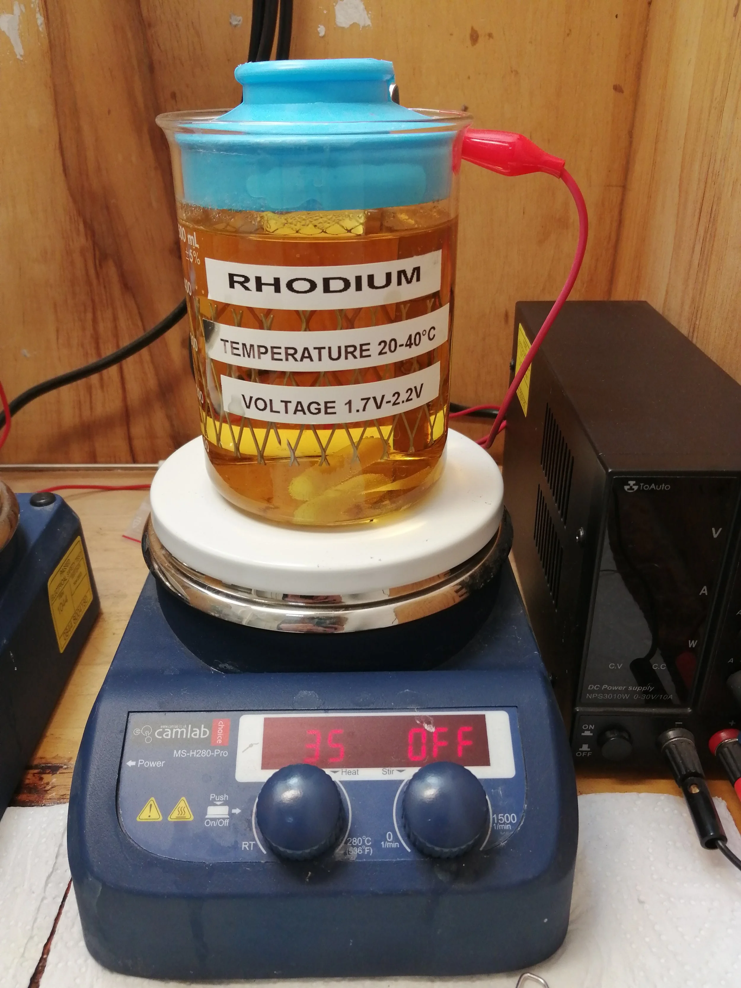 Rhodium plating equipment