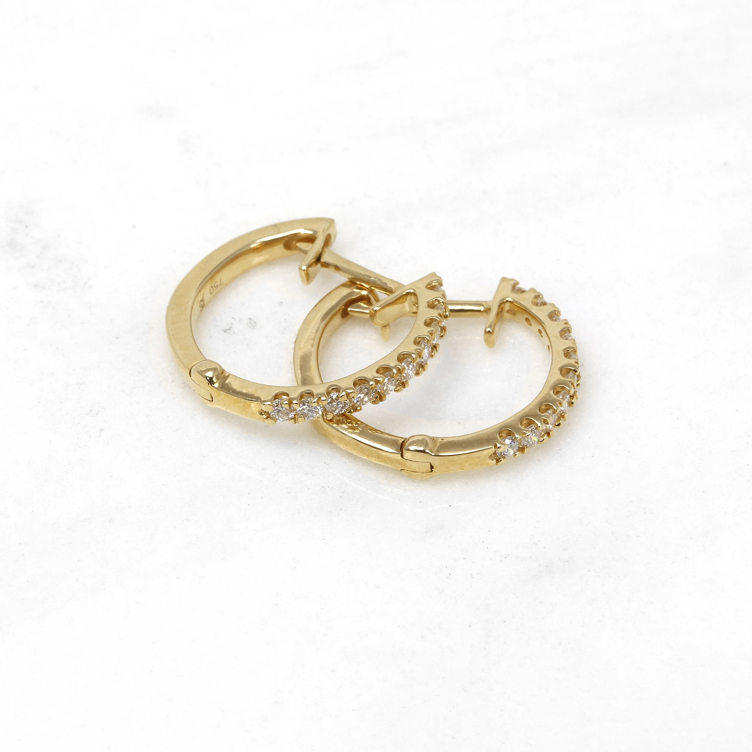 Diamond Hoop Earrings in 18ct Yellow Gold