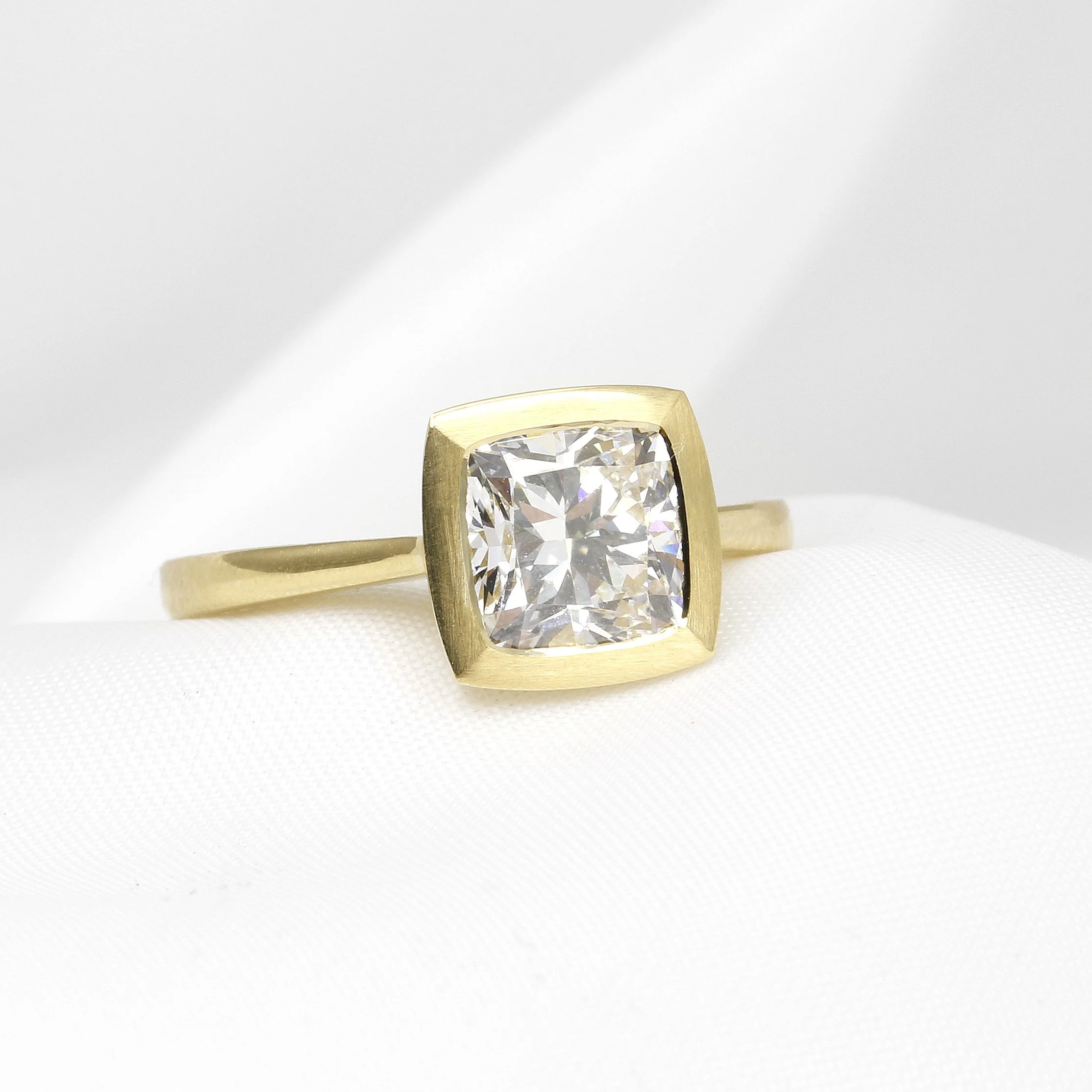  Lab Created Cushion Cut Diamond Solitare Ring with Feature Edge £2,250.00 