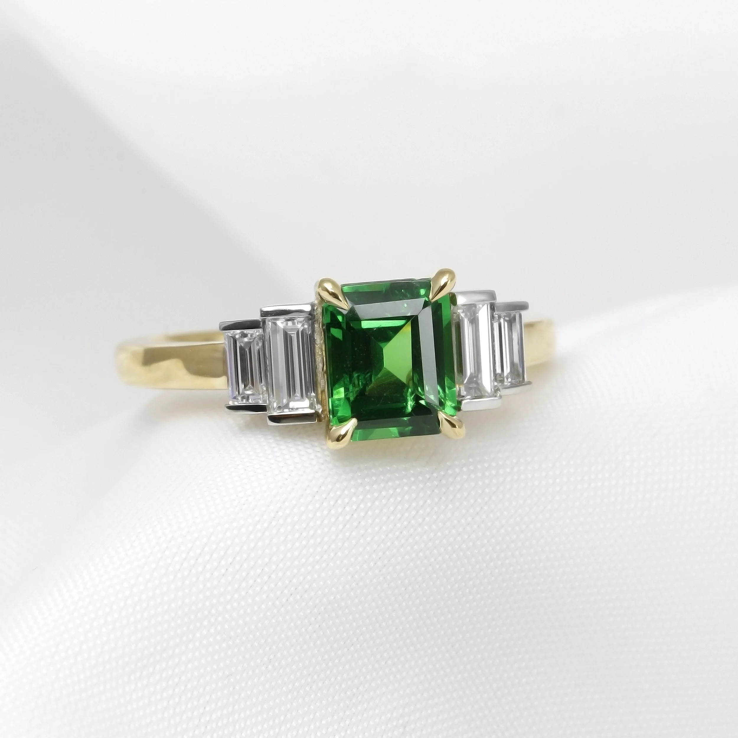  Timothy Roe Tsavorite and Baguette Diamond Ring £4,495.00 