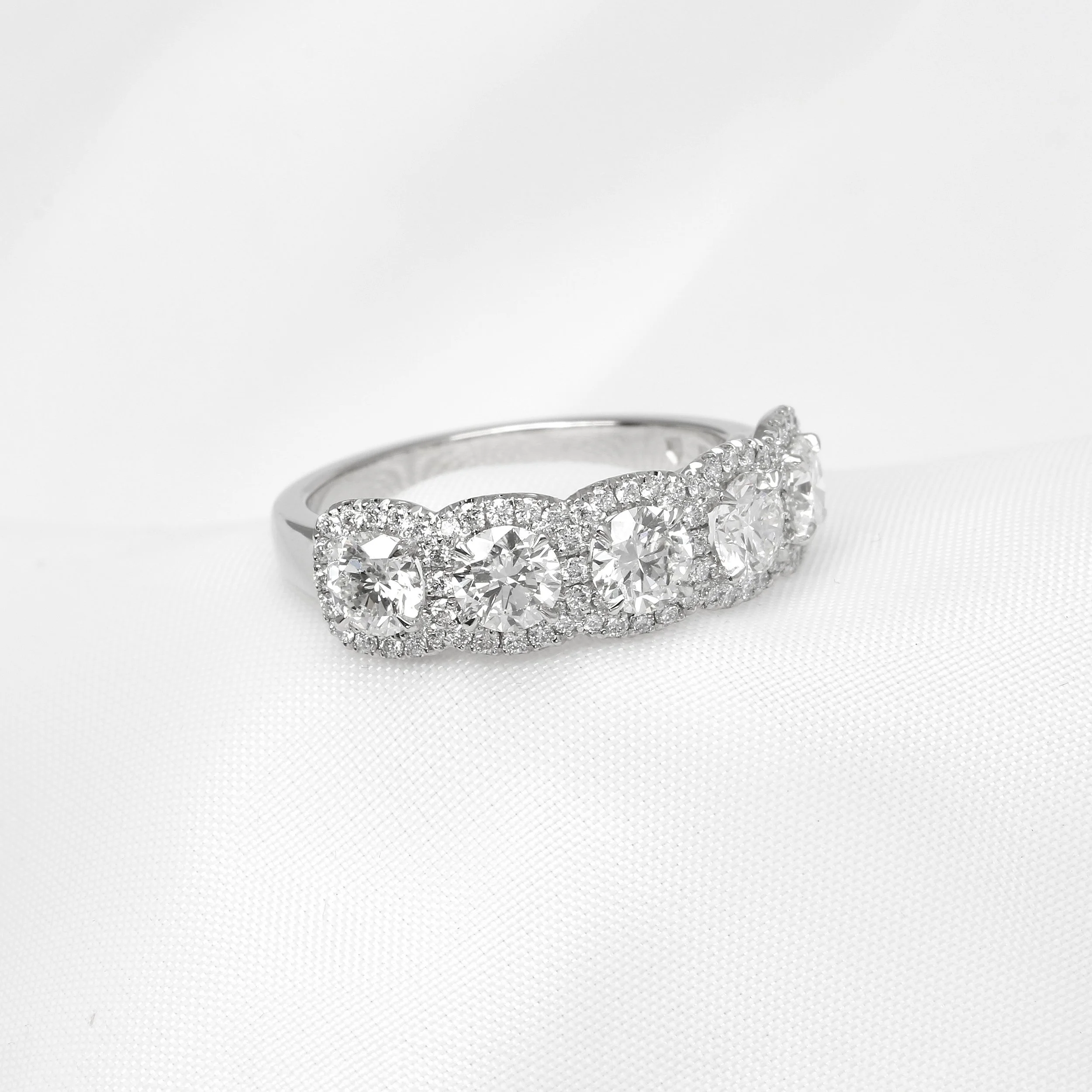  Timothy Roe Diamond Five Stone Multi-Cluster Ring in Platinum £5,750.00 