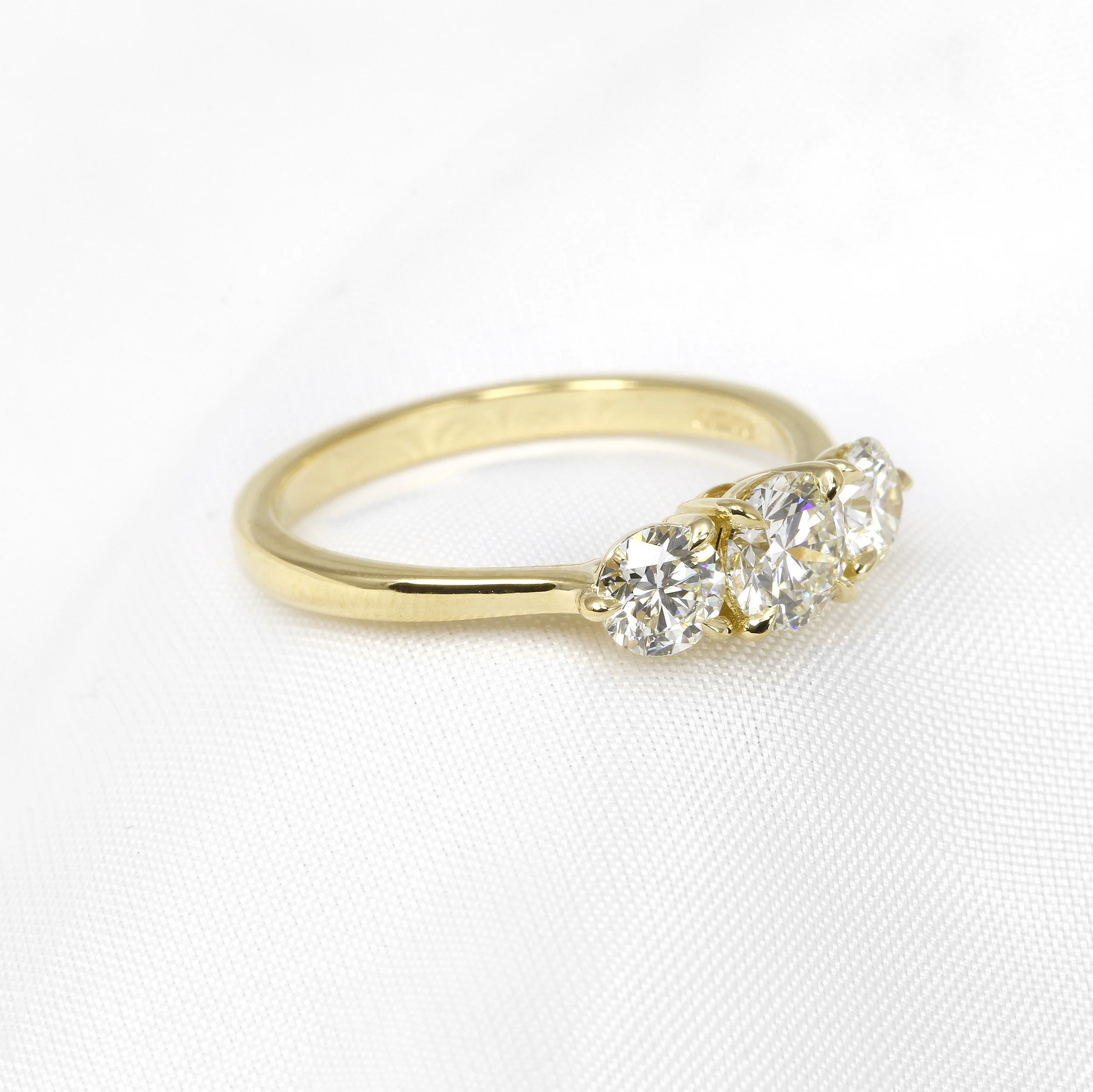  Timothy Roe Three Stone Diamond Ring in 18ct Yellow Gold £2,850.00 