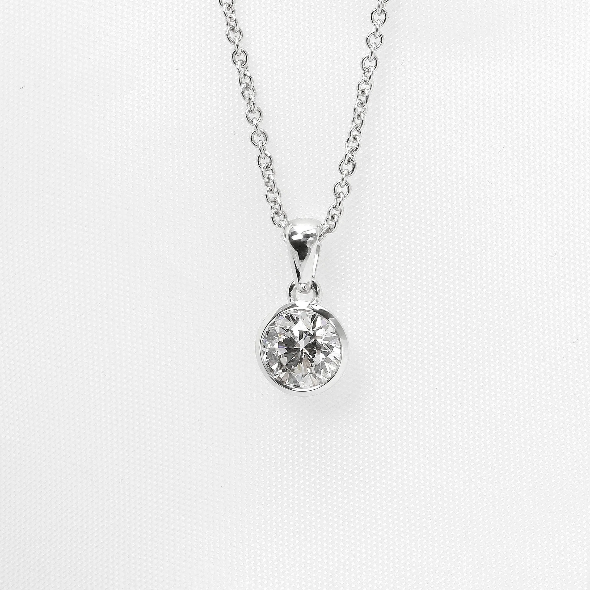  Rub Over Set Diamond Solitare Pendant £2,350.00 