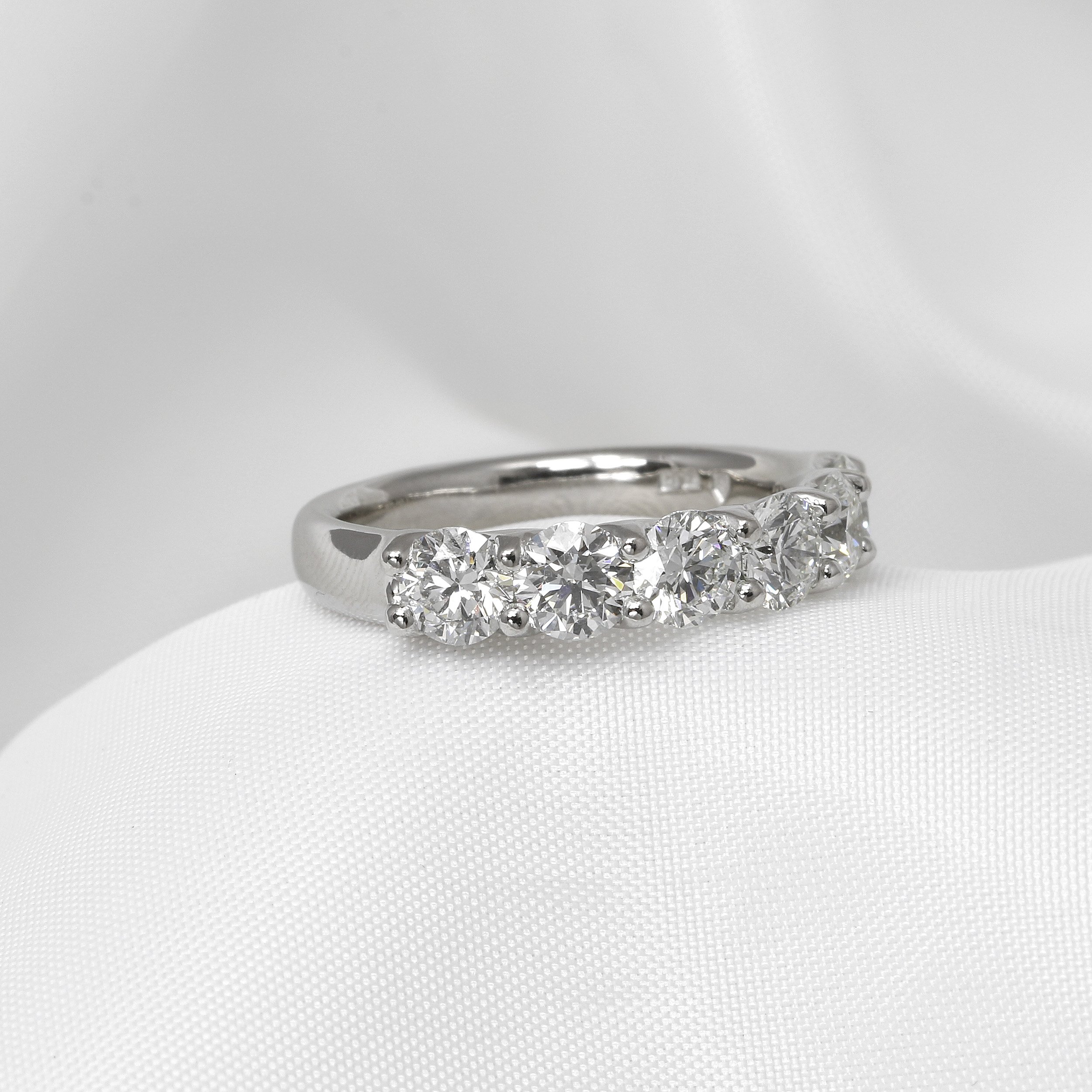 Diamond Six Stone Eternity Ring in a U Claw Setting