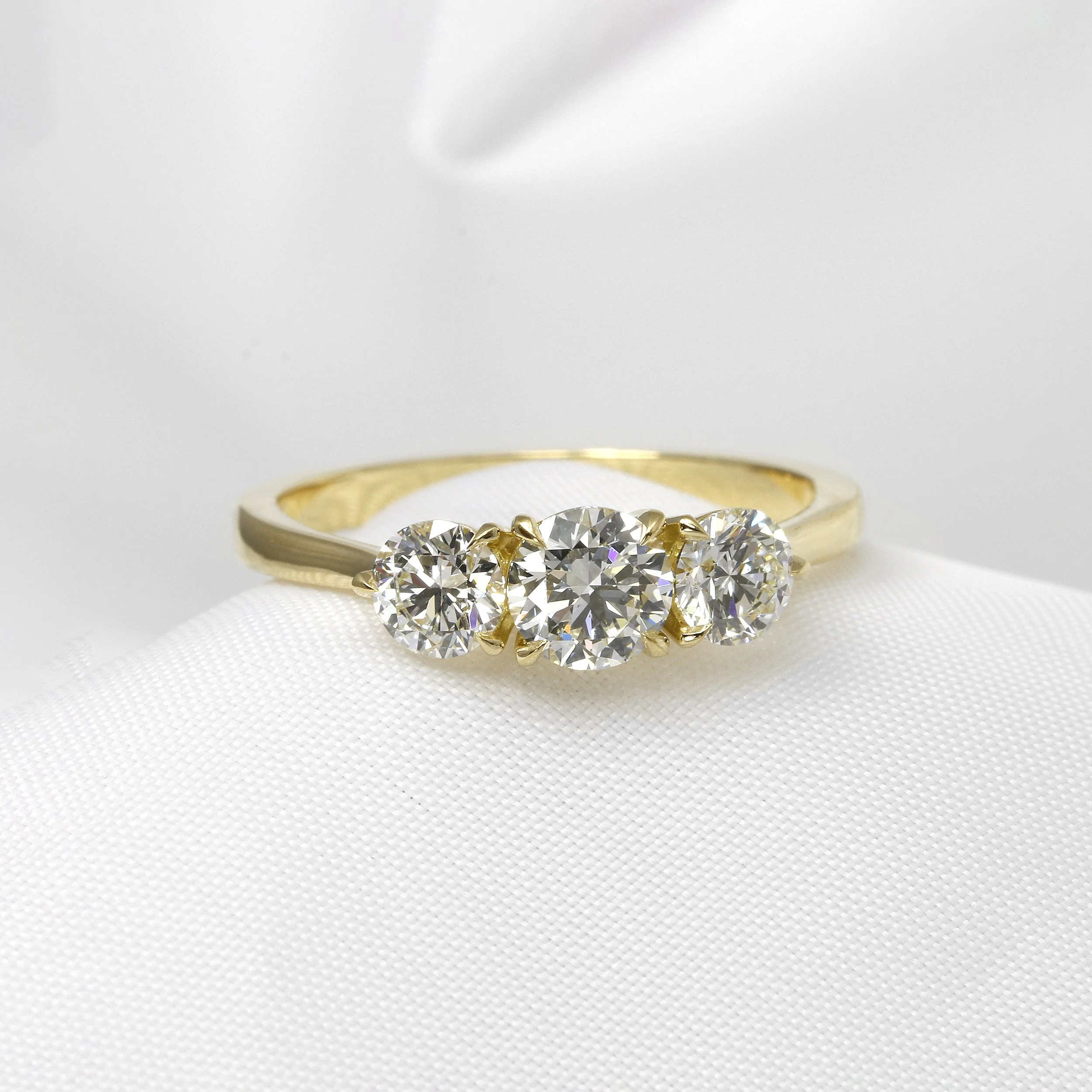 Three Stone Diamond Ring in 18ct Yellow Gold