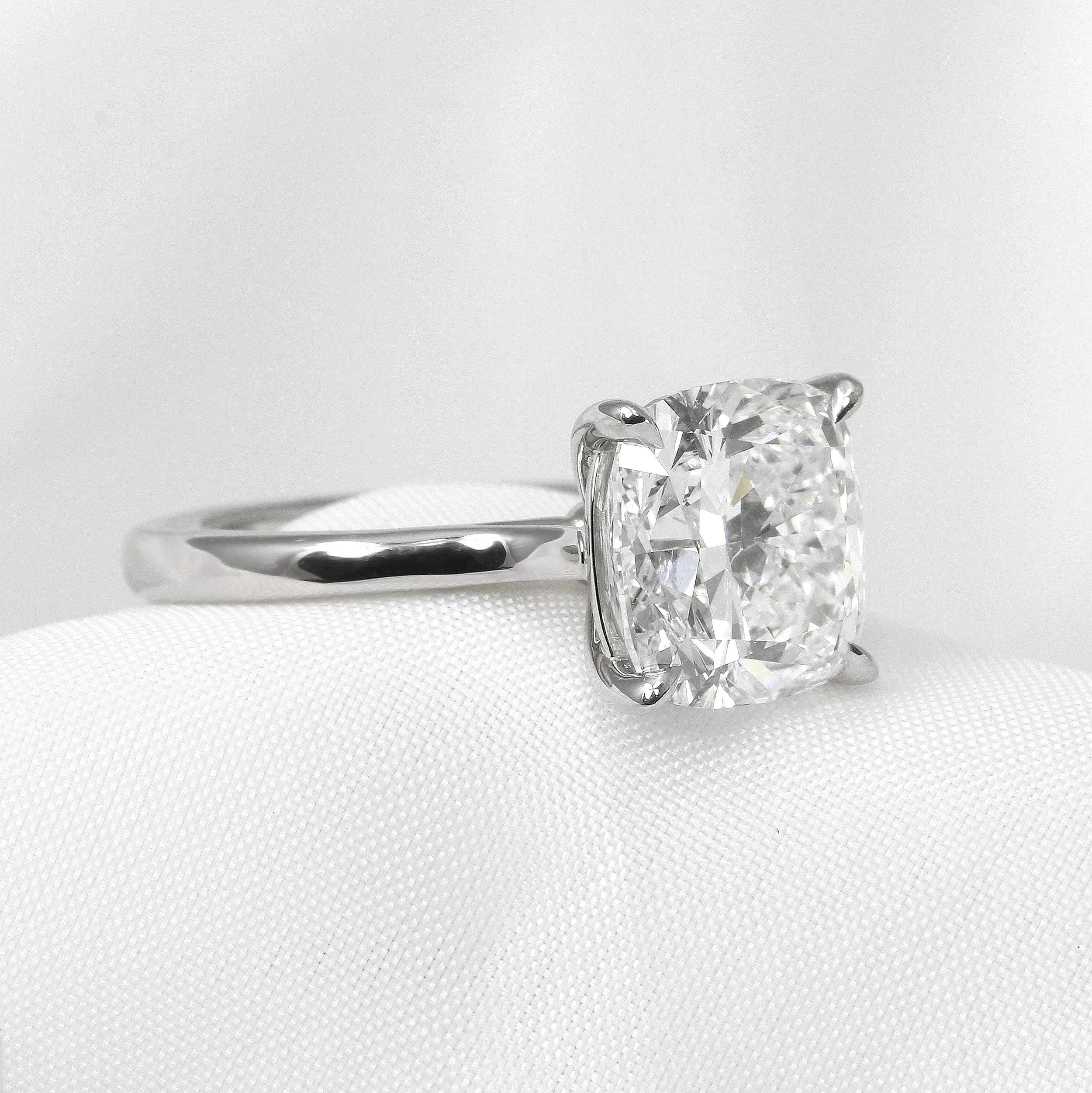 Lab-Created 5.09ct Cushion Cut Diamond in Platinum