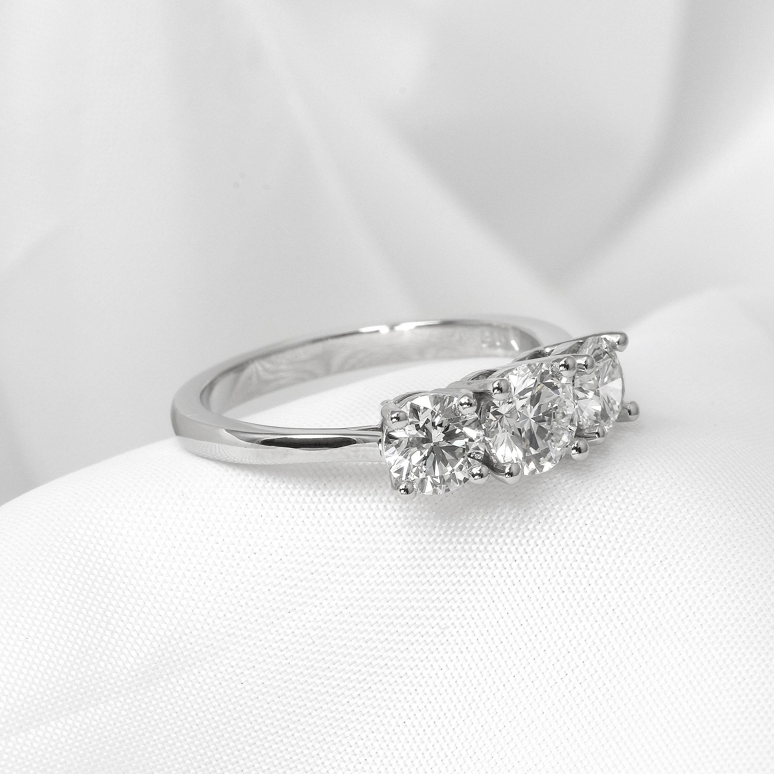 Diamond Three Stone Platinum Ring