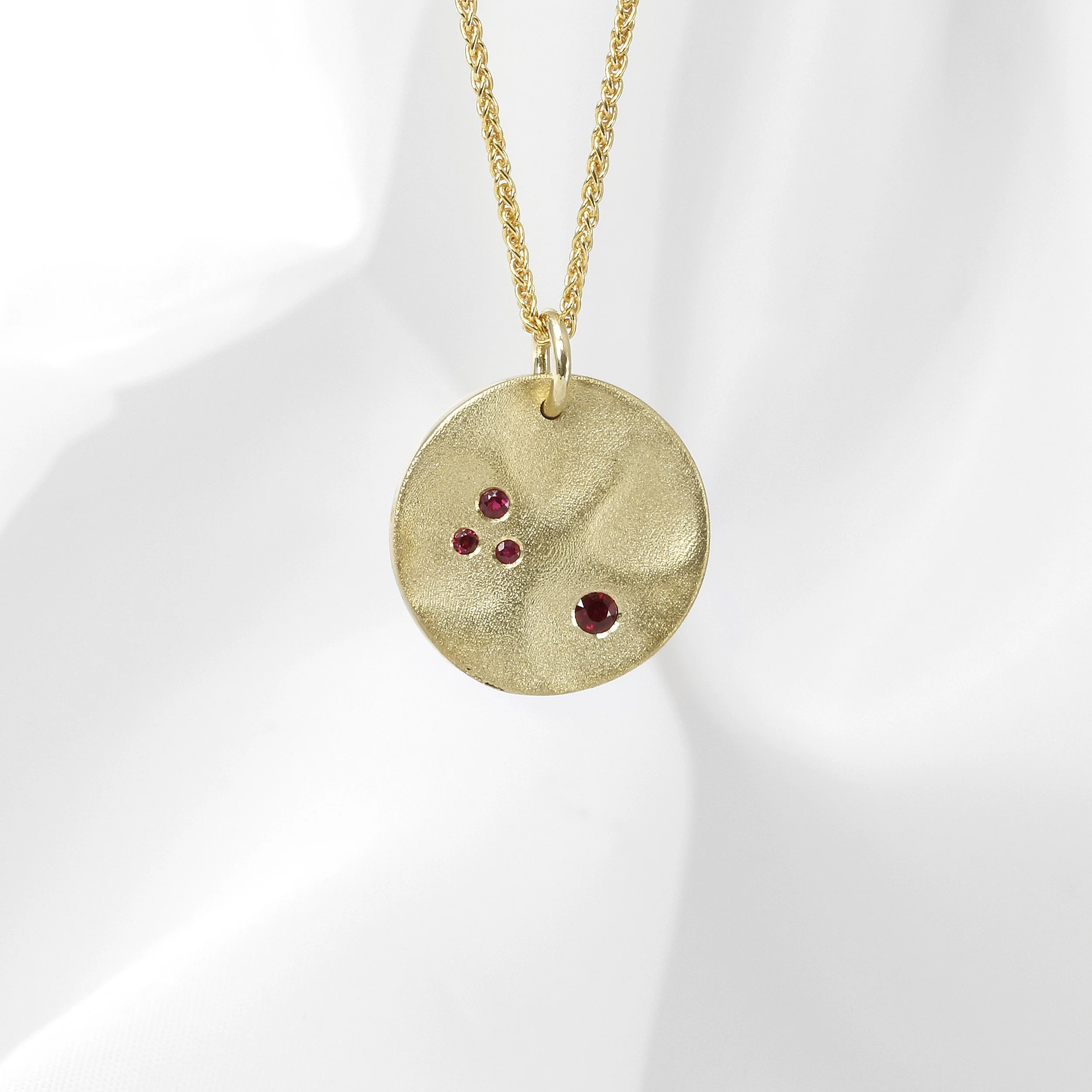  Medium Molten Disk Pendant with Rubies £690.00 