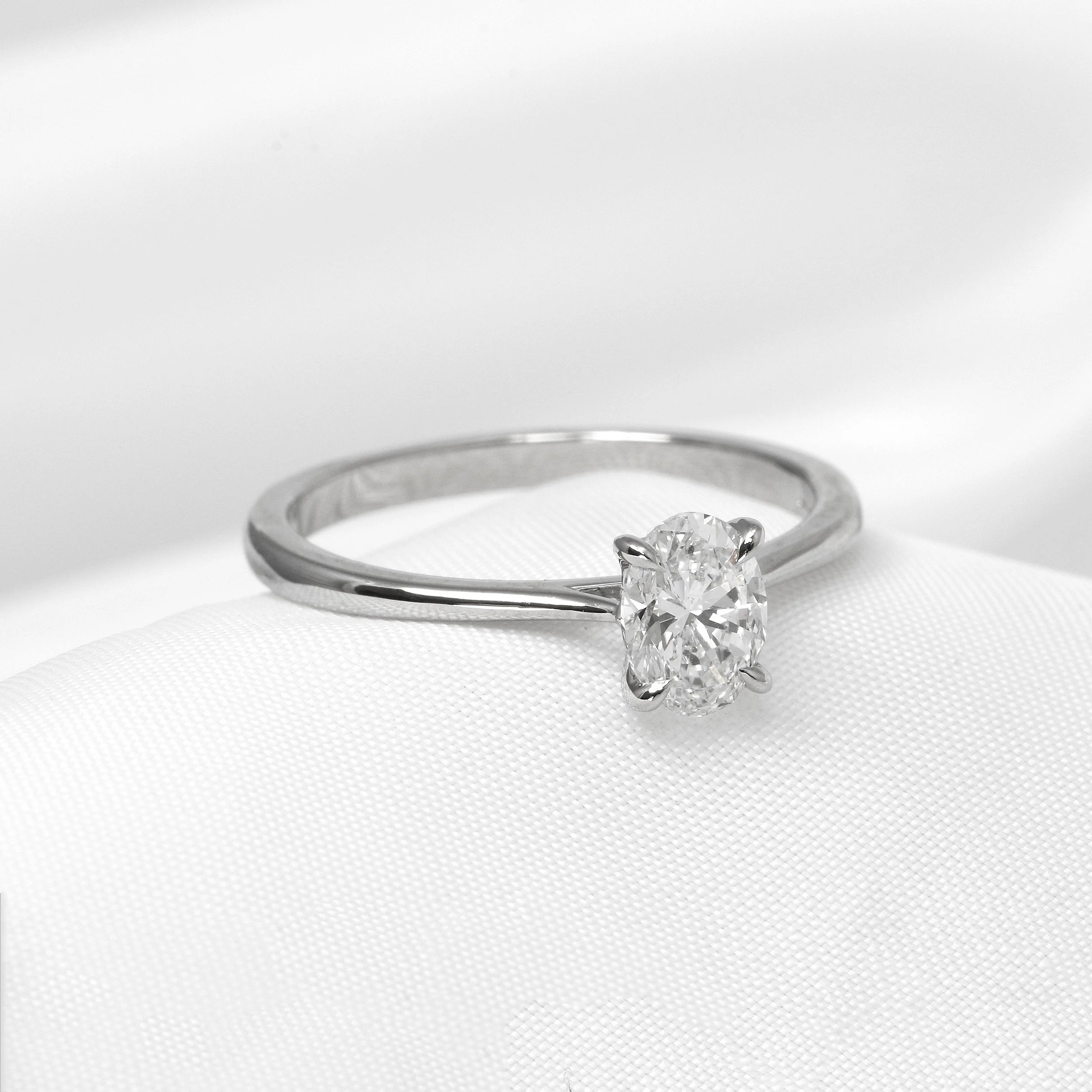 0.70ct Oval Diamond Solitaire Ring in Platinum