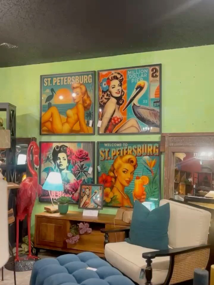 New pinup inspired art just hit the showroom. Say hello to Miss St. Petersburg ☀️incredible art by the @vitalebros