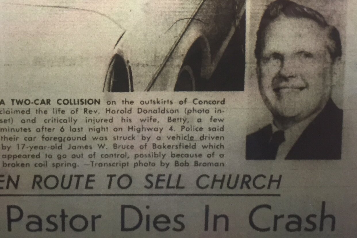 Newspaper Clipping of Car Accident