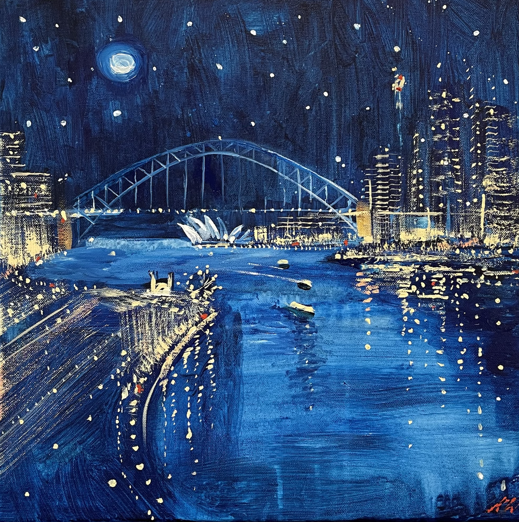 “Held By The Stars” - 40 x 40cm acrylic on canvas. Enquiries
katewaddingtonart@gmail.com