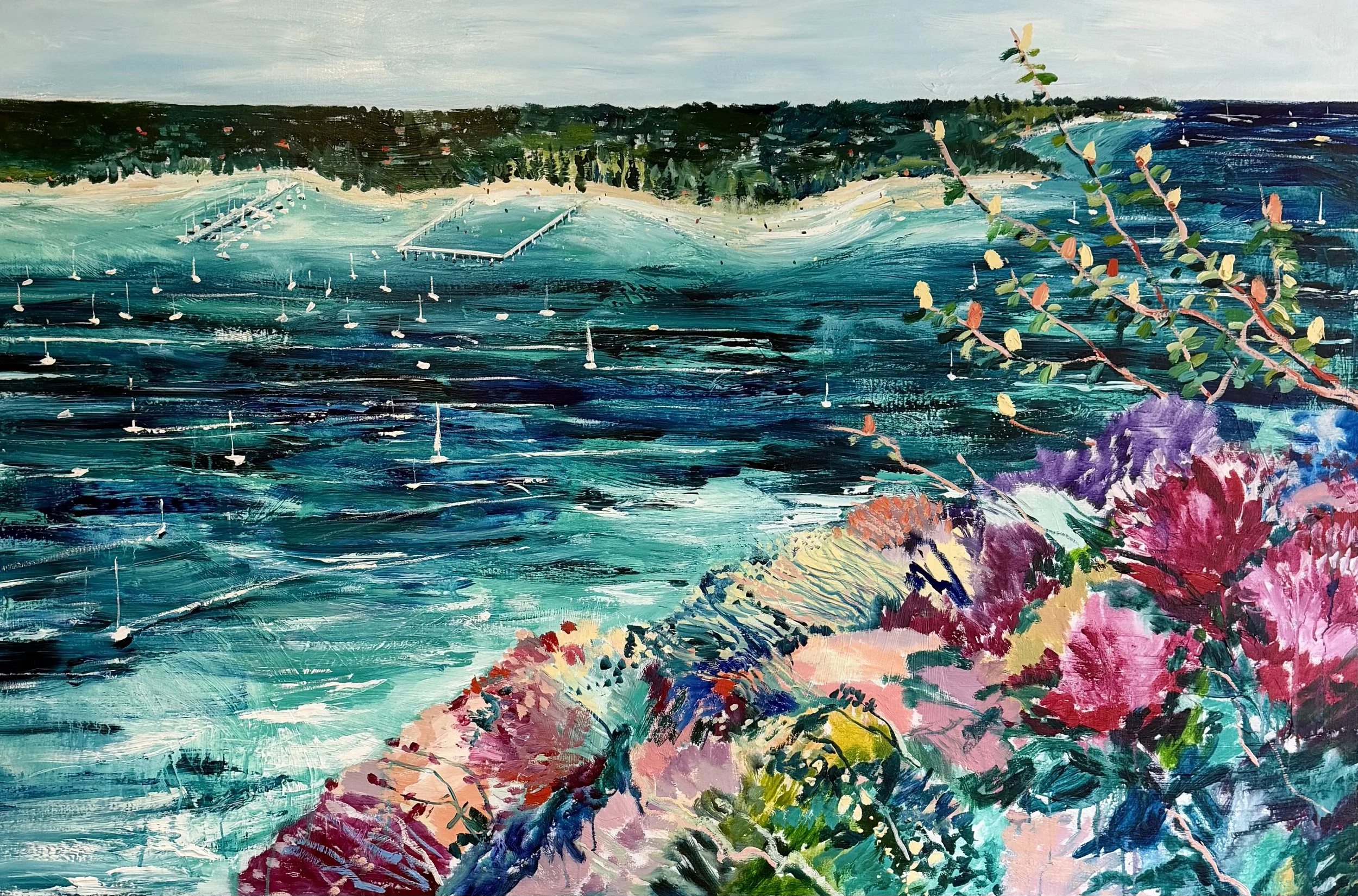SOLD - COMMISSION - “Clontarf Beach”
182 x 122cm acrylic on canvas. $15,990 (Including Framing and Shipping) 
Enquiries
katewaddingtonart@gmail.com
