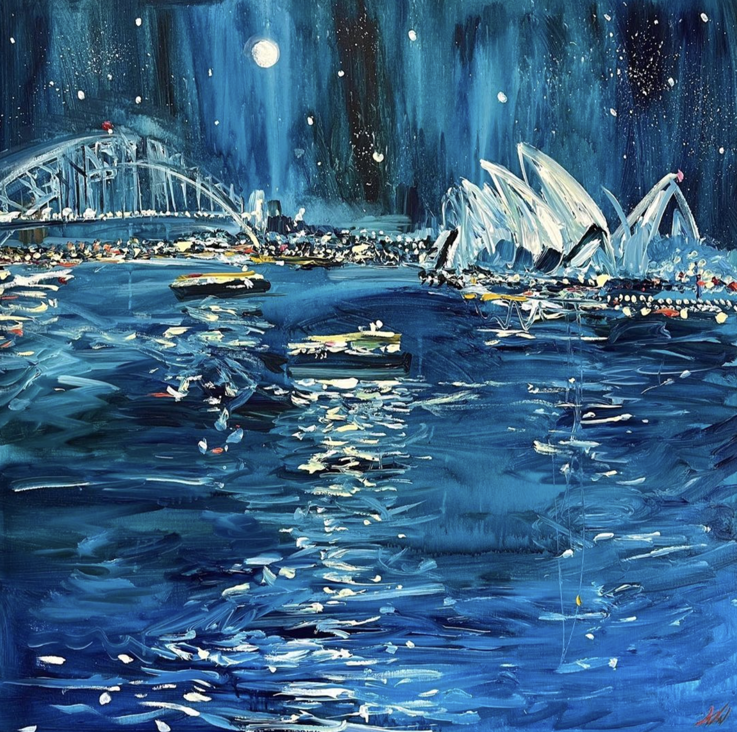 FOR SALE - 'The Quay by Night'- $5,990.00 + GST & Shipping
90 x 90cm acrylic on canvas
email to commission
katewaddingtonart@gmail.com