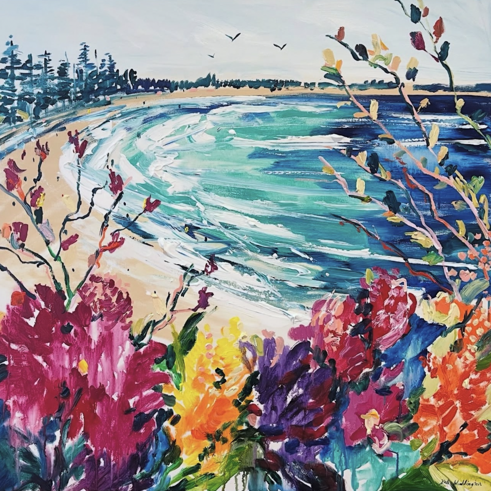 FOR SALE - “Manly Blooms” - $3,990.00 + GST & Shipping
91 x 91cm acrylic on canvas
email to purchase
katewaddingtonart@gmail.com