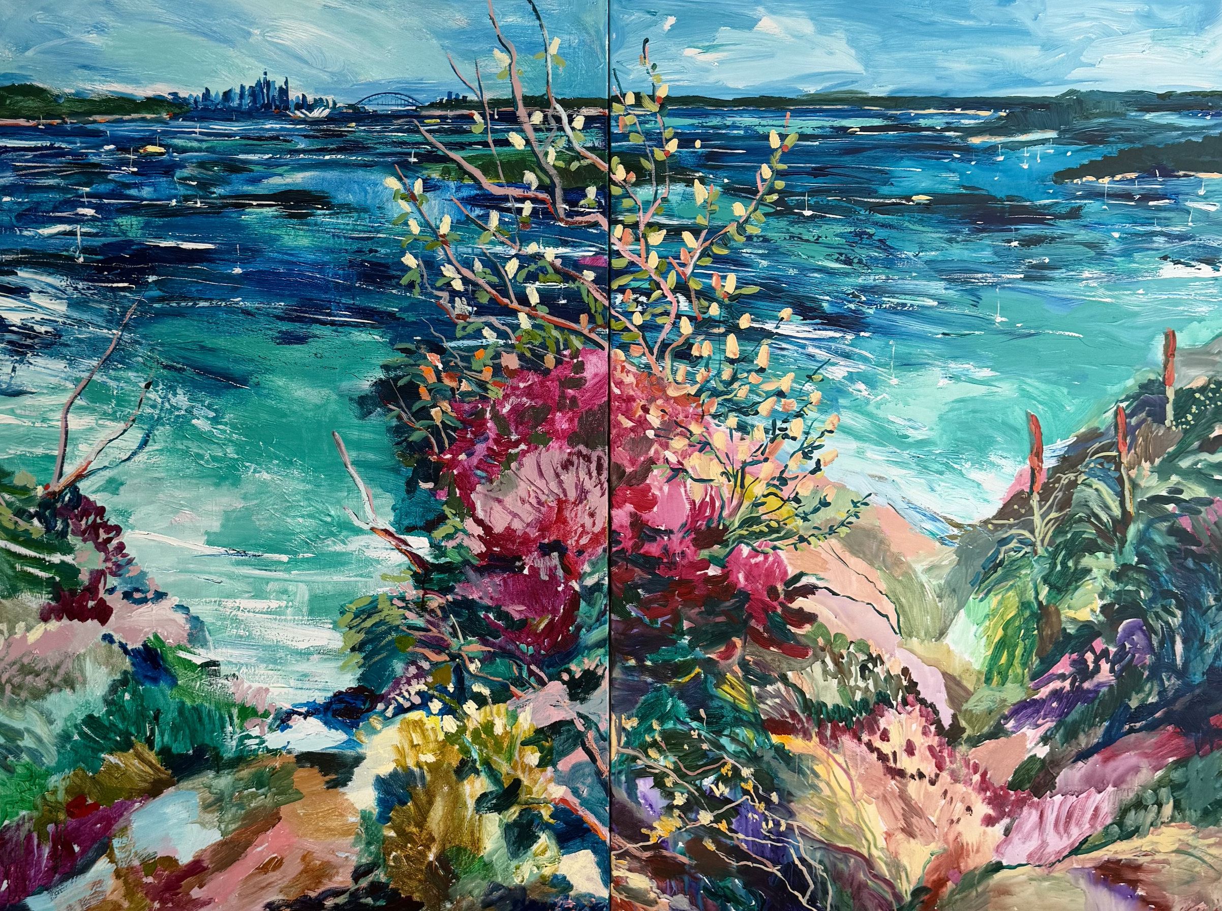 “Mosman Moments” - 100 x 150cm (Diptych) $19,990 (Including Framing & Shipping)
Enquiries
katewaddingtonart@gmail.com 
(Left painting SOLD, Right painting available for $9,990)