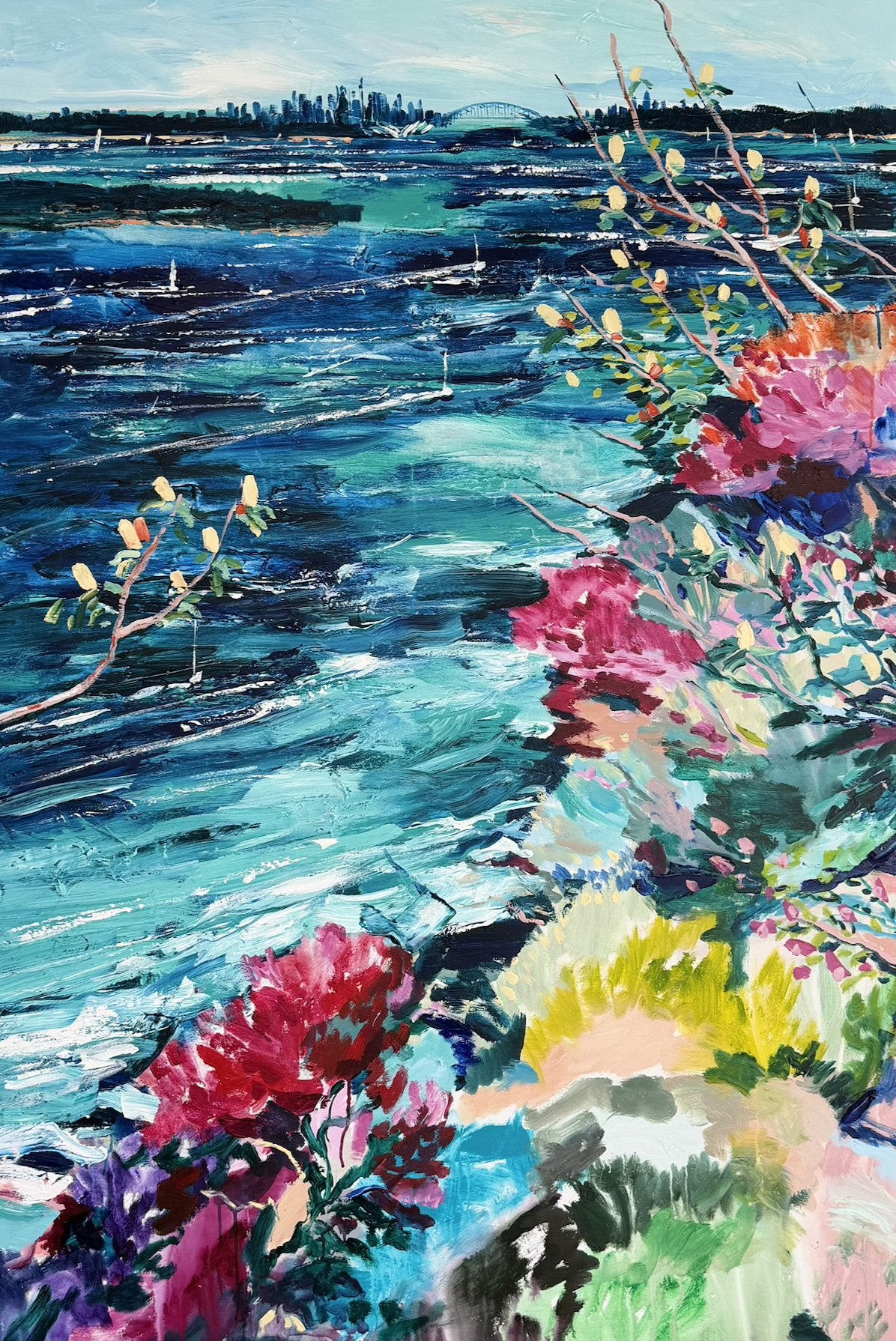 “Wild Blooms” - 182 x 122cm acrylic on canvas. $15,990 (Including Framing, Shipping and Professional Installation) 
Enquiries
katewaddingtonart@gmail.com