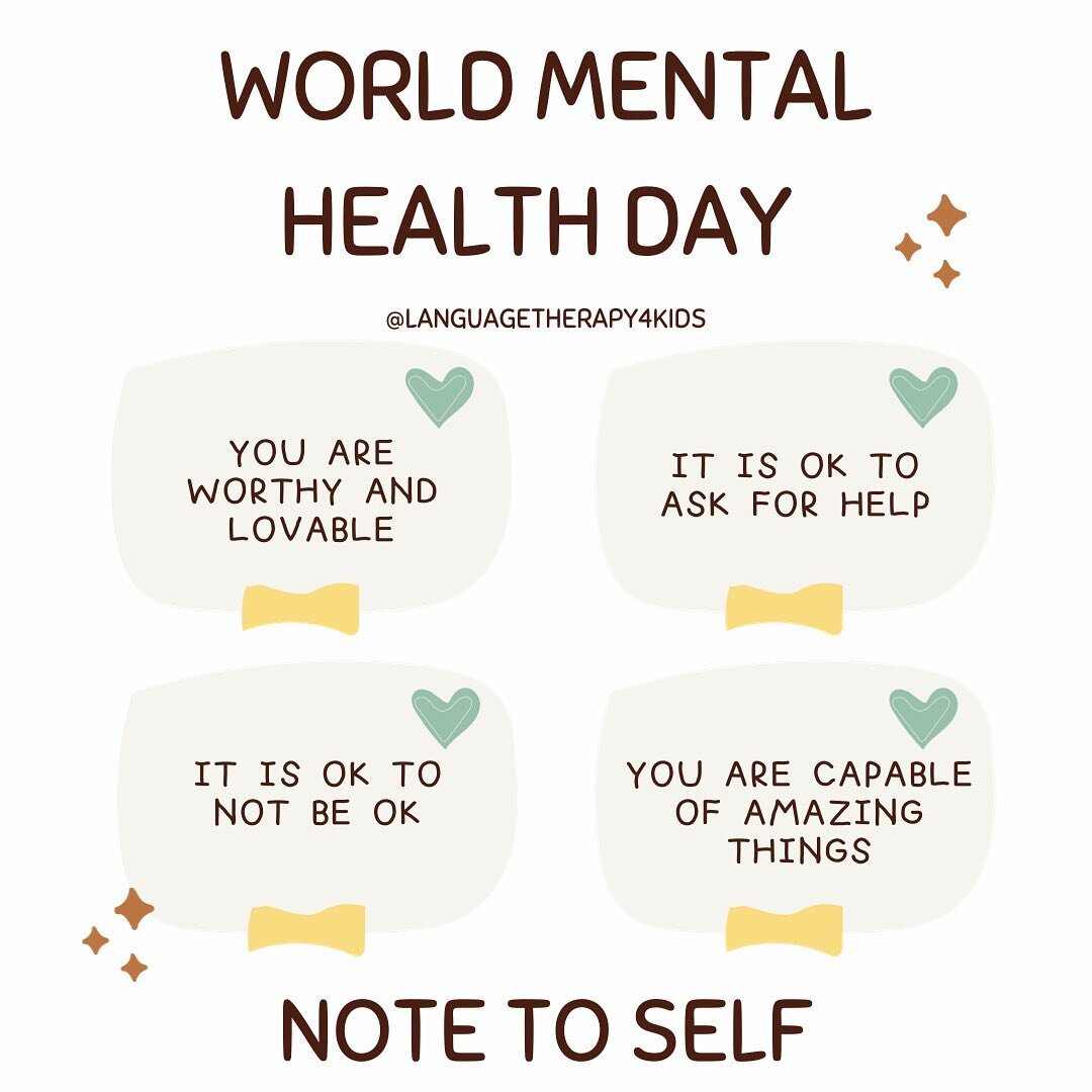 Today is World Mental Health Day 💚 I hope these notes to self can help remind you that you are enough and you are not alone 💚