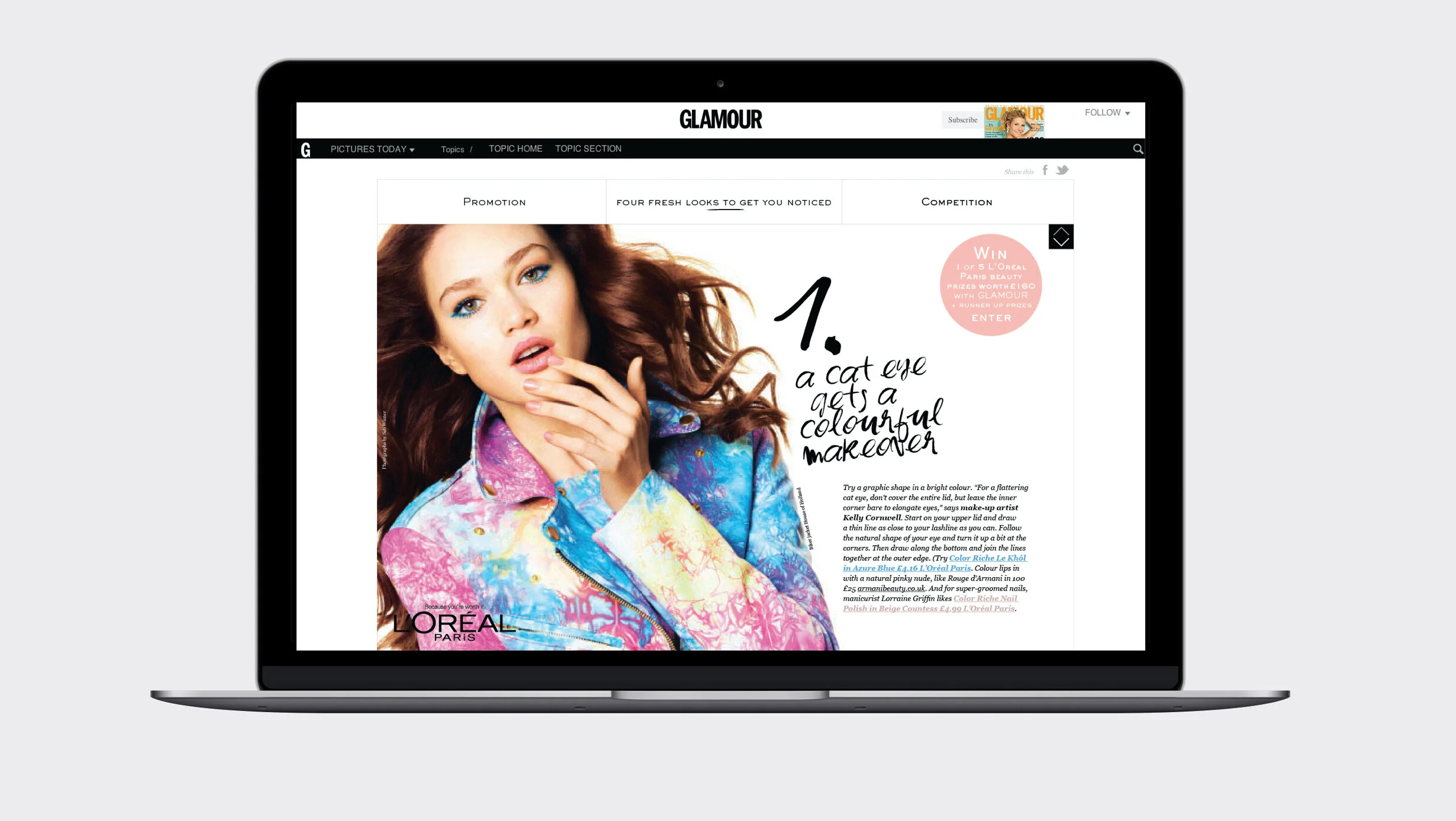 Glamour x L'Oreal - Microsite