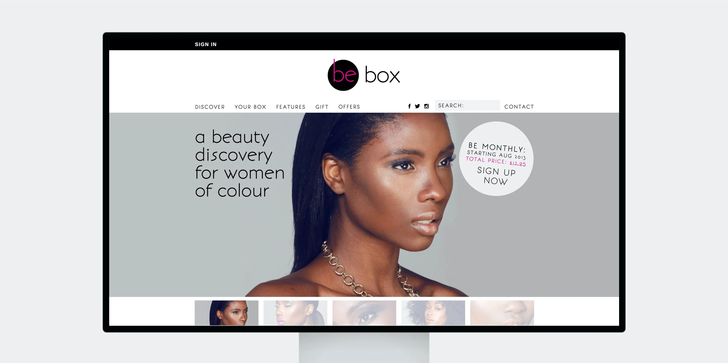 Bebox, a monthly beauty subscription for women of colour - Website