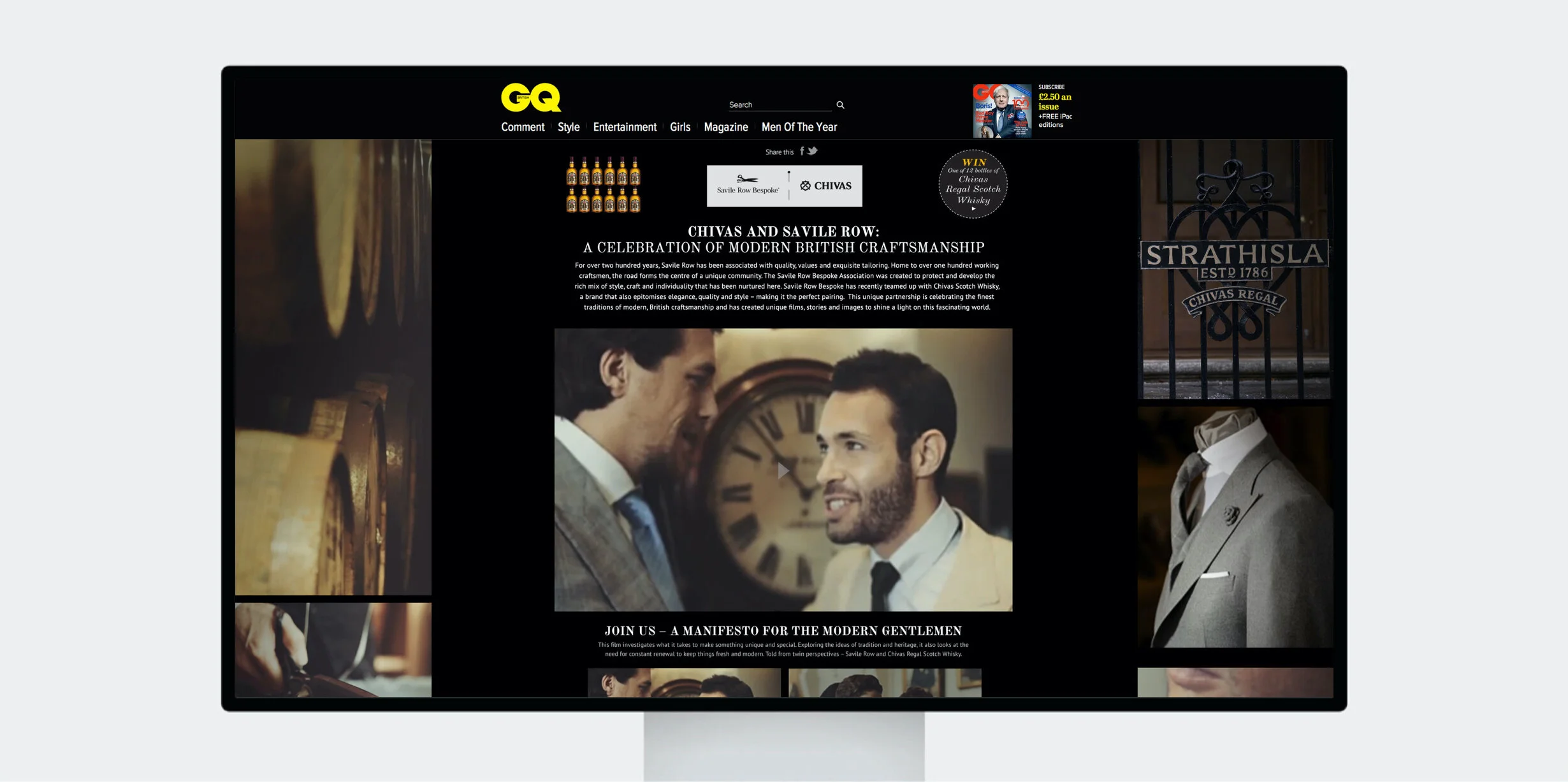 GQ x Chivas & Savile Row - Microsite & promotion