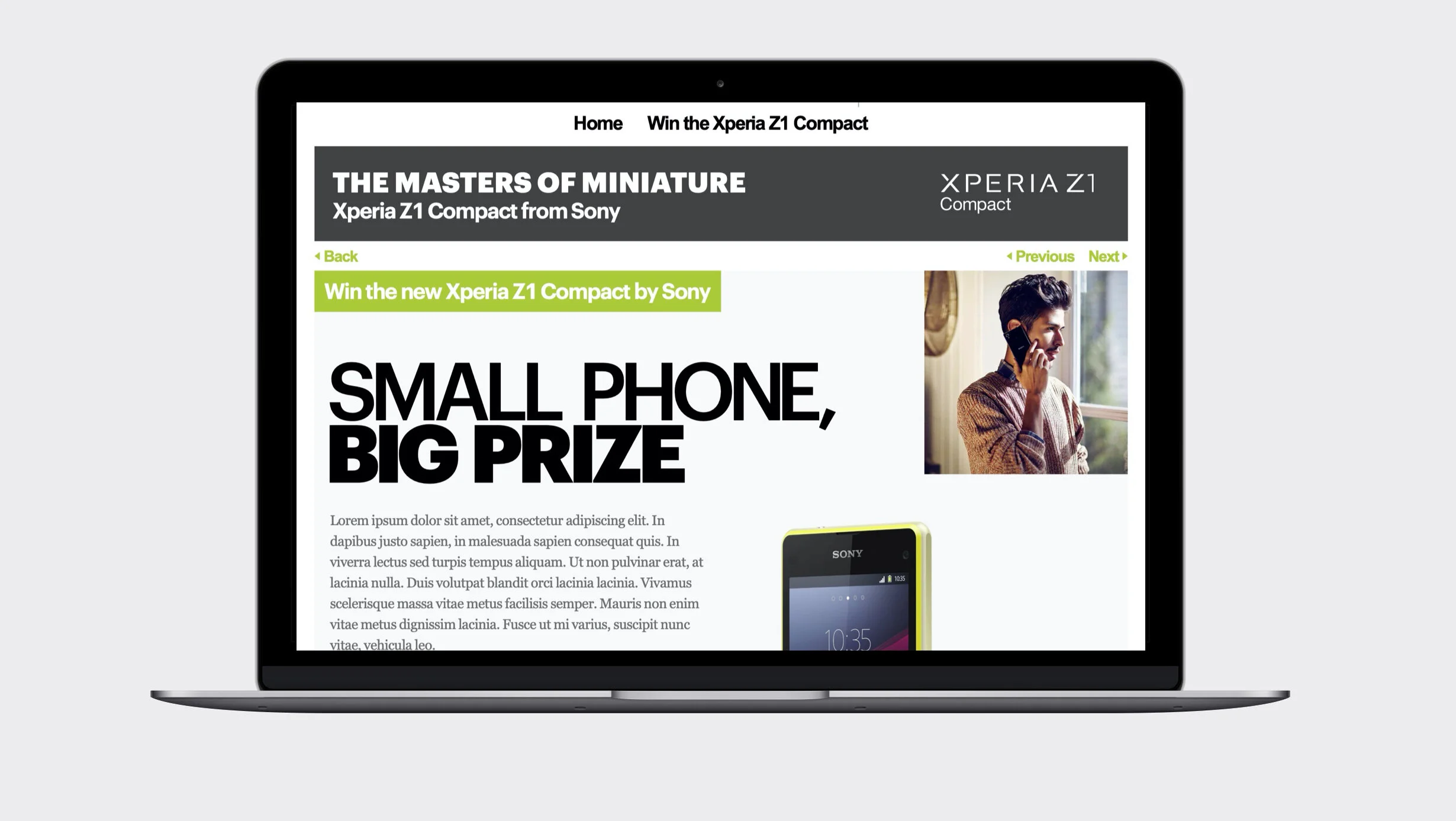 Shortlist x Sony Xperia Z1 Compact - Microsite & promotion