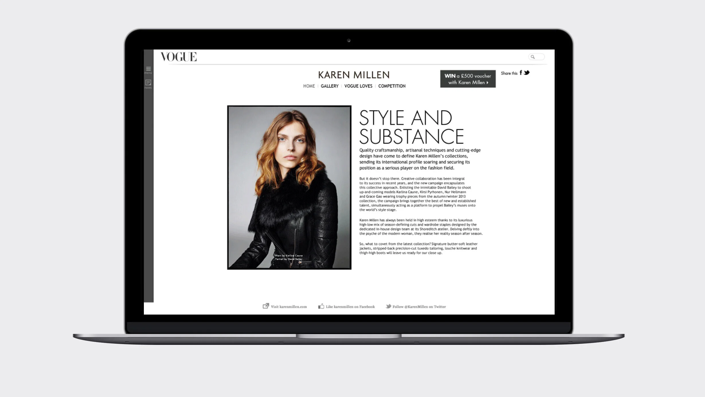 Vogue x Karen Millen - Microsite & promotion