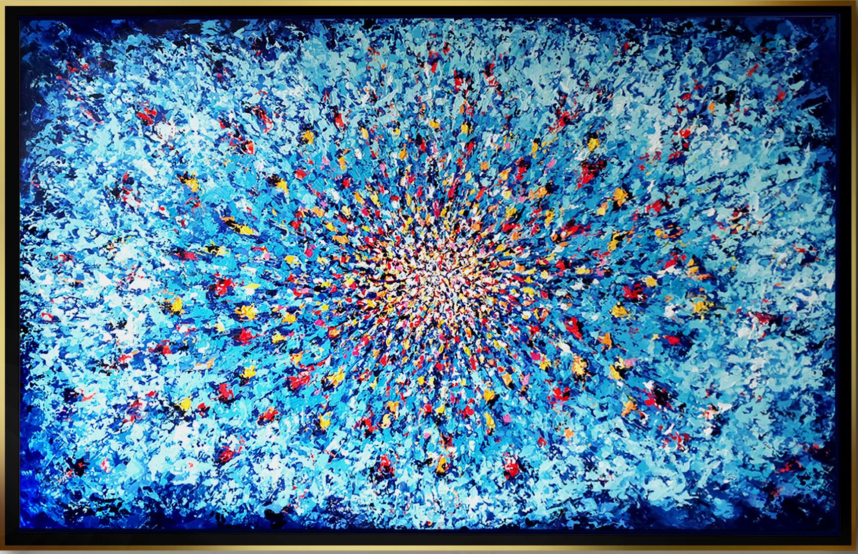 Supernova Tableau Abstrait bleu clémentine Bureau