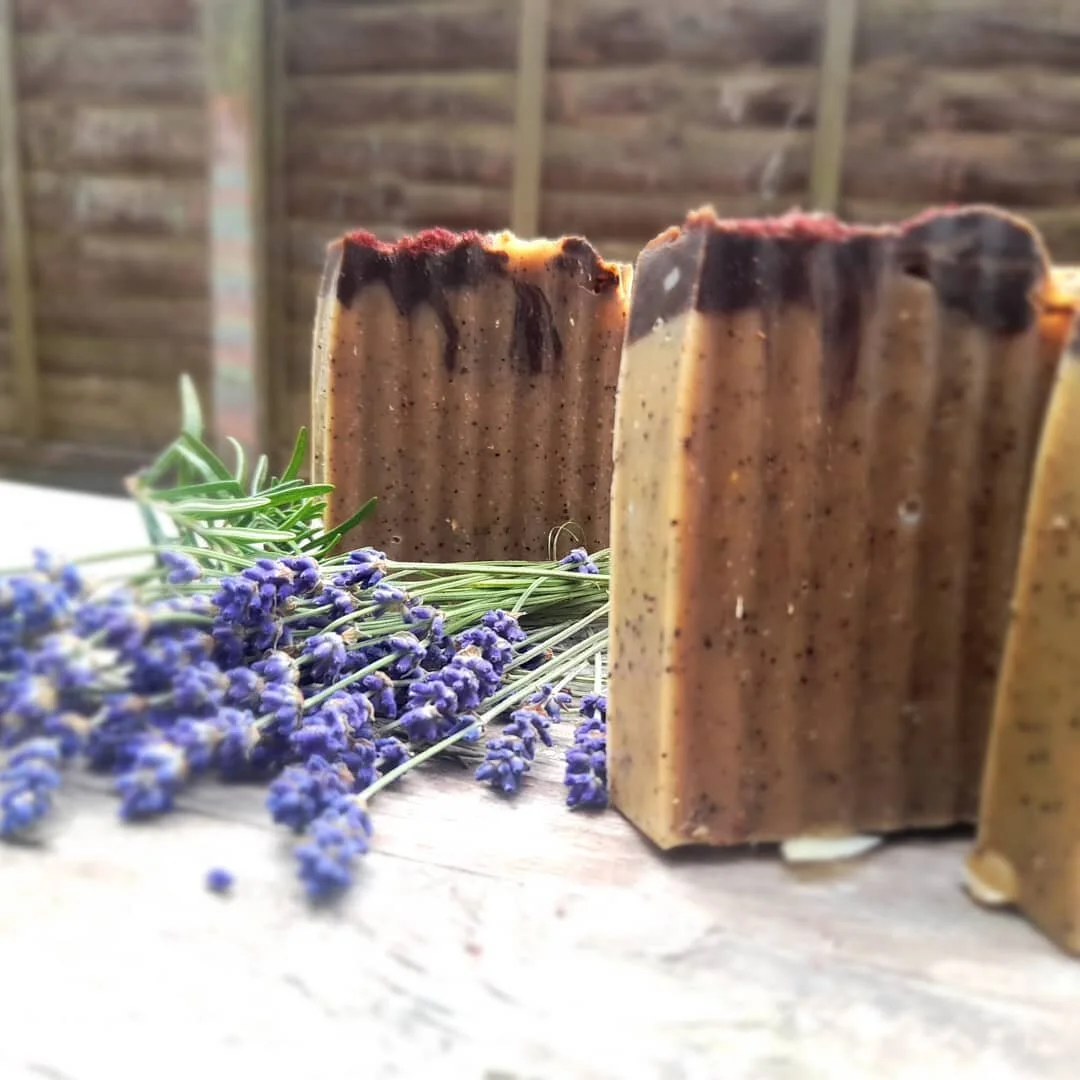 Lavender &amp; Coffee scrub bar- I took on all of your feedback and have created this cleansing, stimulating scrub, it is gentle yet effective, made with the antibacterial and soothing herbs, yarrow, plantain, nettle and lavender. It will help you st