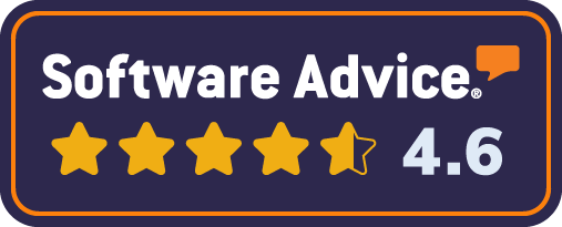 Software Advice logo with a four and a half star rating (4.6 out of 5).