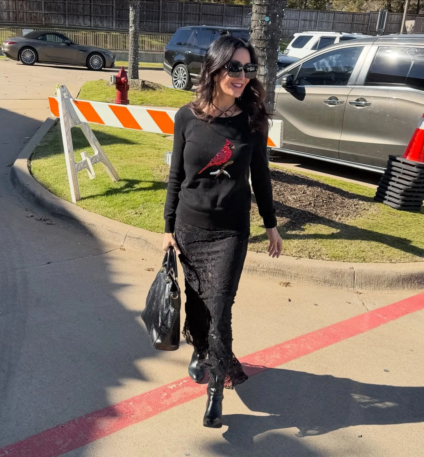 Yea I&rsquo;m wearing my mama&rsquo;s sparkly cardinal sweater.&hearts;️