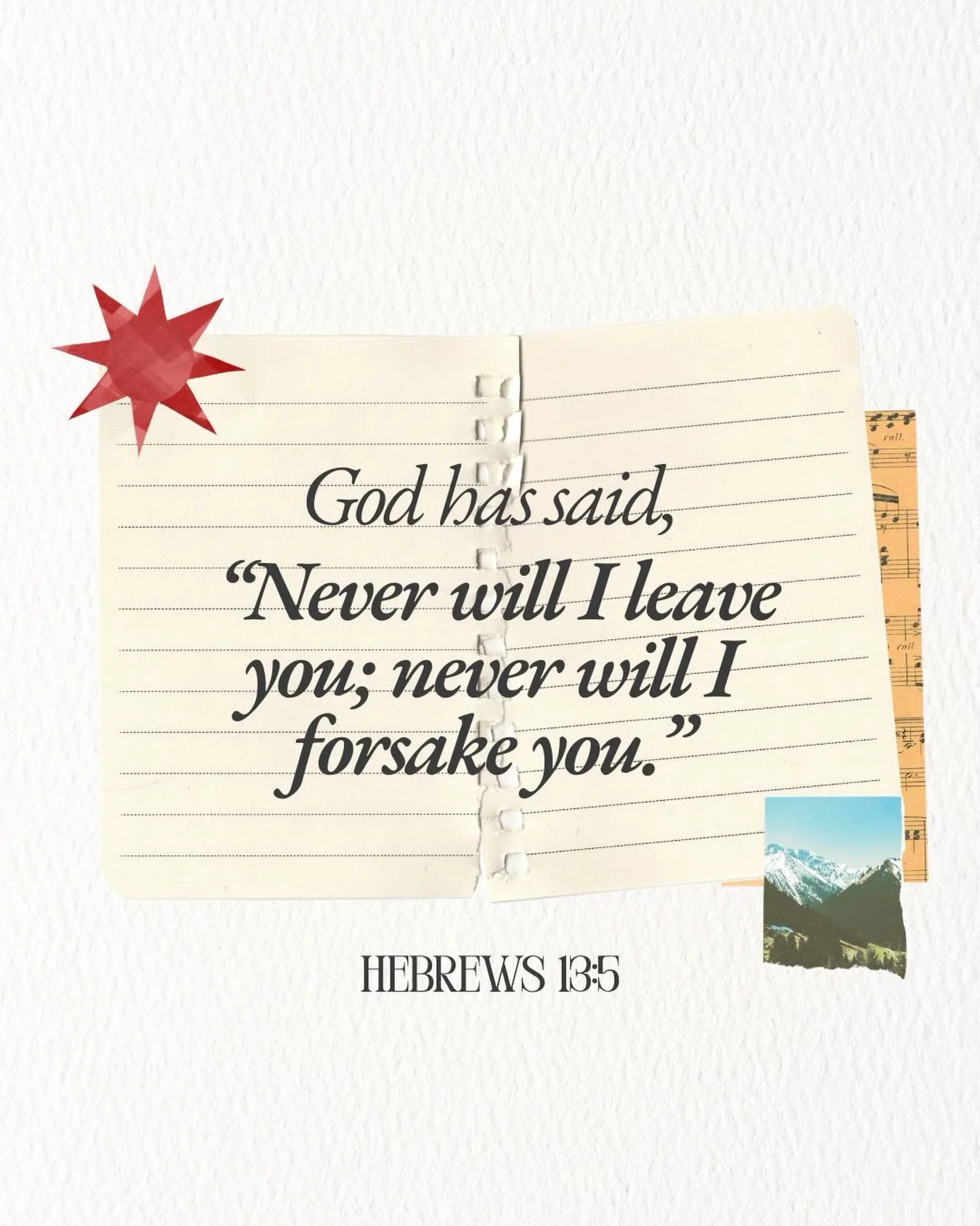 Some promises come with conditions. This one doesn&rsquo;t.
God didn&rsquo;t say He&rsquo;d stay if you were faithful enough, strong enough, or had it all together. He said never will I leave you. Never will I forsake you.
That means on your best day