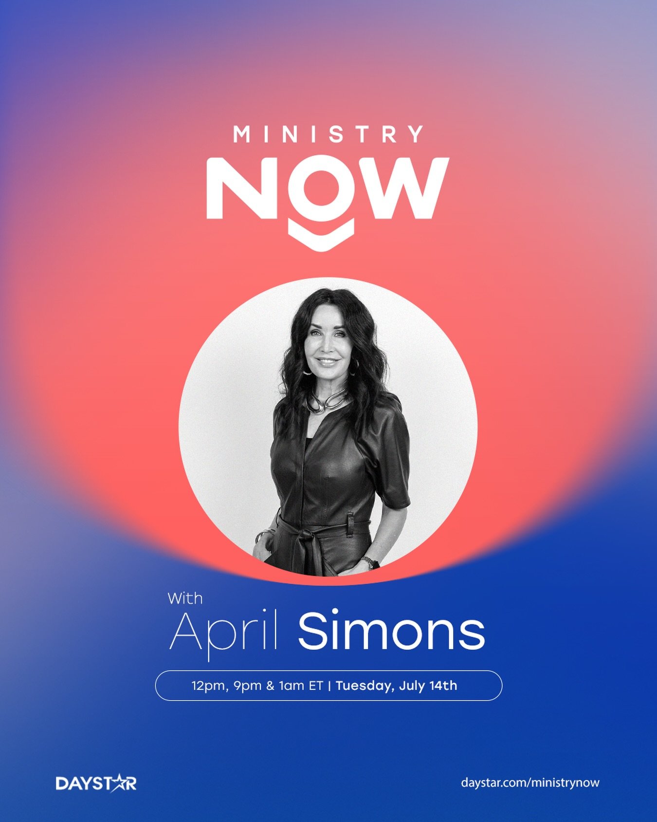 TUNE IN! I&rsquo;ll be on @Daystar&rsquo;s #MinistryNow at 12pm ET TODAY💙 (7.14.26) Join us for an incredible conversation! Watch it at 12pm, 9pm &amp; 1am ET. Watch on Daystar.com/Live or on the Daystar App!