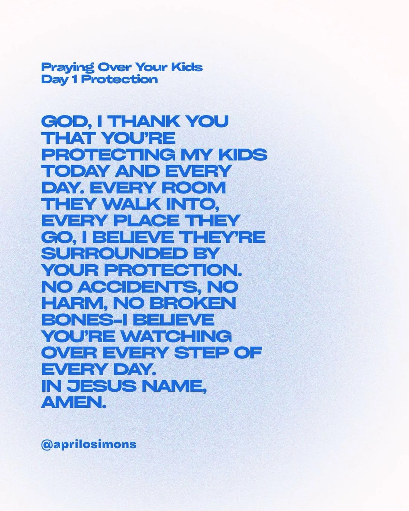 What a great time to cover our kids in prayer before they head out for another year at school.

Starting today-7 days, 7 prayers over your kids.
Save this series and pray it over your own kids this week.