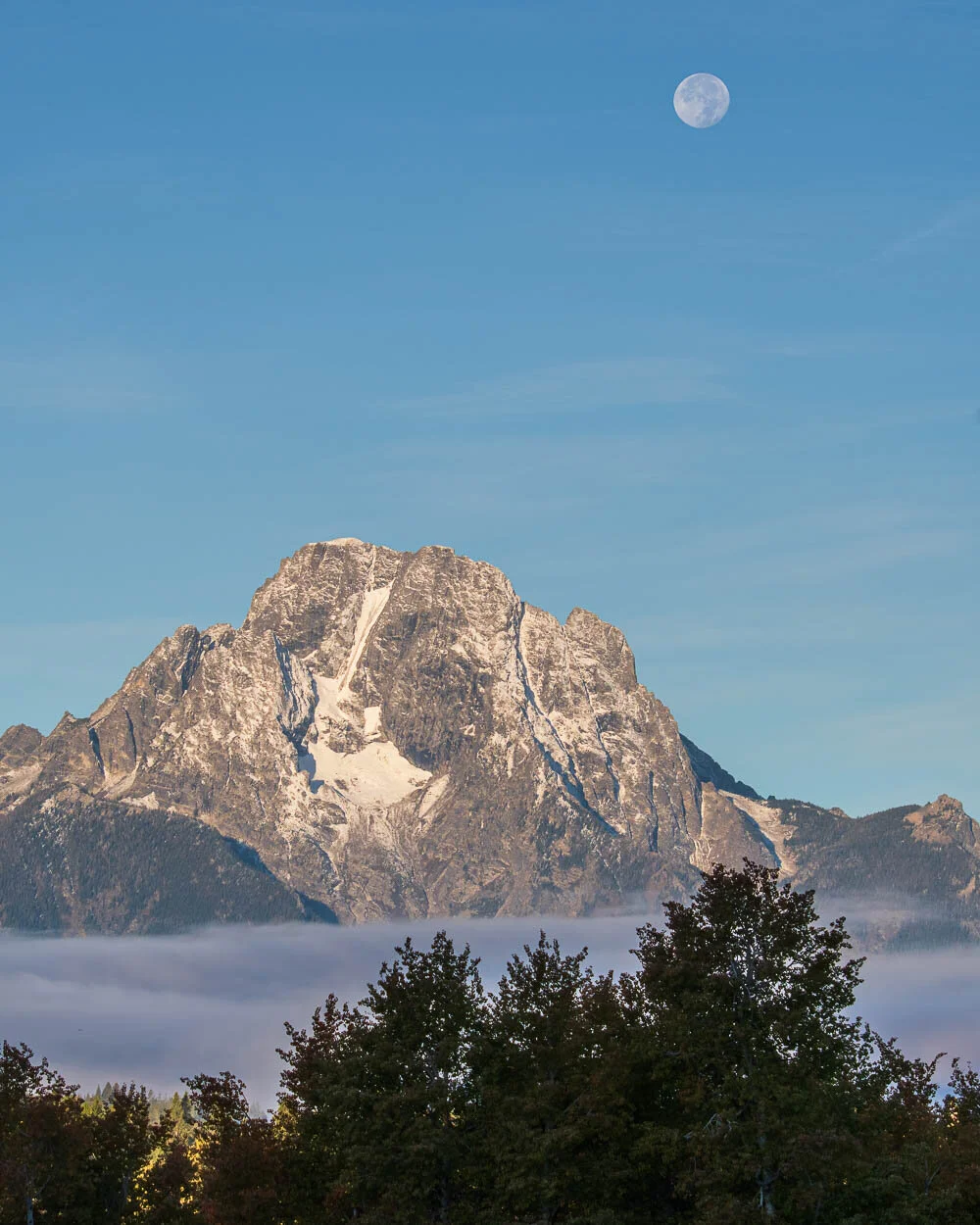 Mount Moran Full Moon
