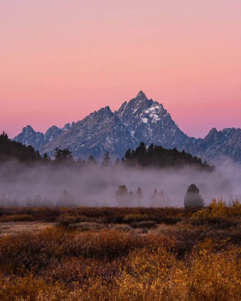Foggy Fall Teton Sunrise