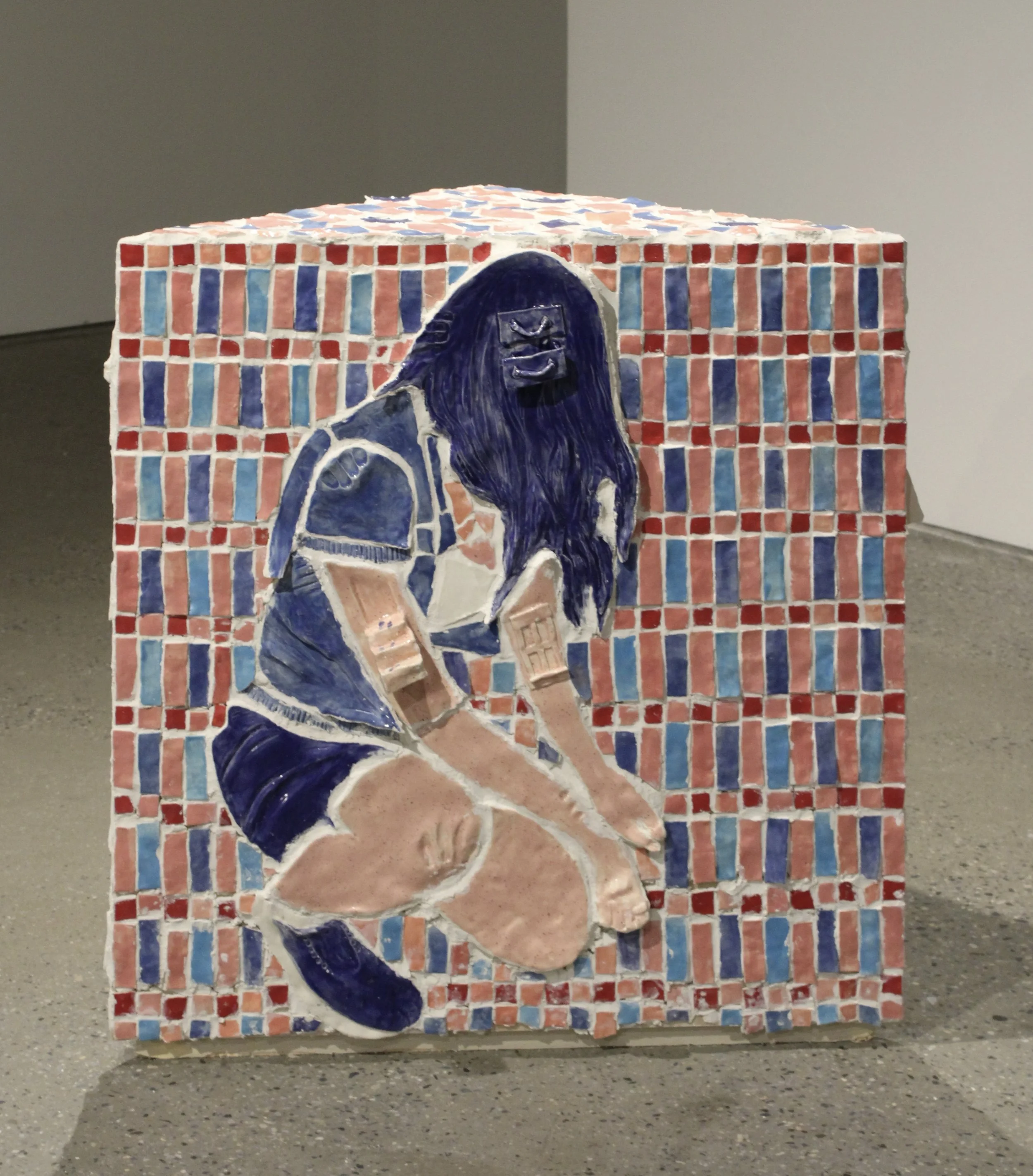 Archive of Touch (View 1), 2025
Handmade ceramic tile on wood, grout 
36” x 34” x 24”
