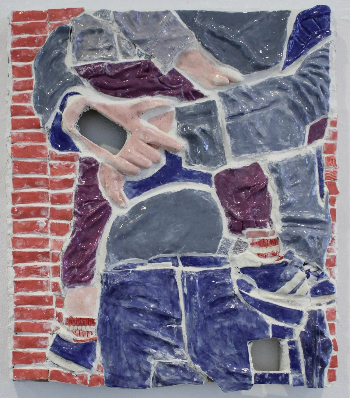 Carry, 2025
Handmade ceramic tile, grout 
20” x 20” x 3” 
