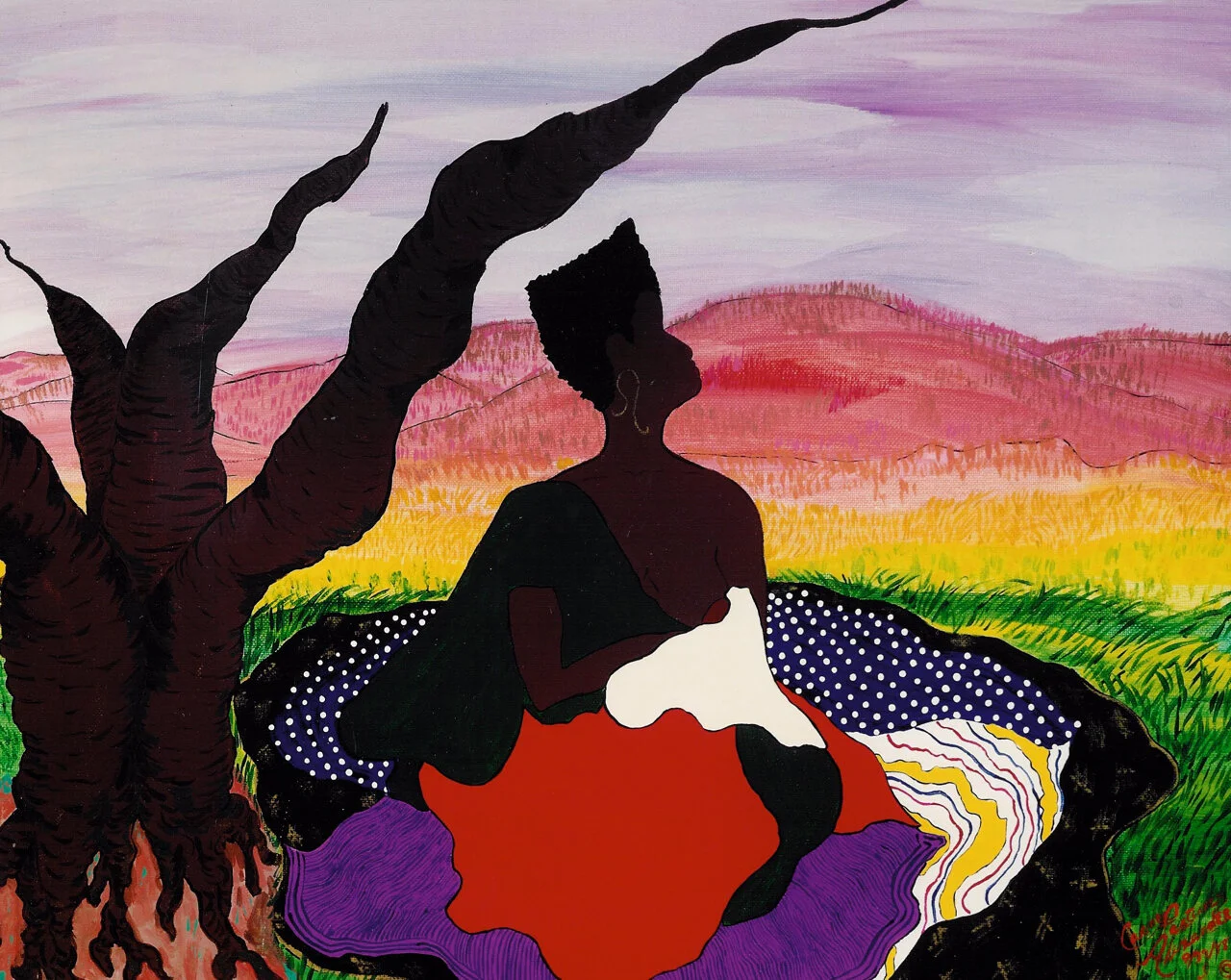 WOMAN UNDER A NAKED TREE